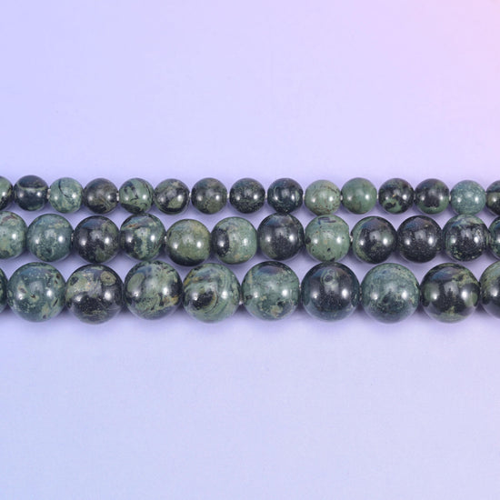 2-2.5mm Hole Kambaba Jasper Smooth Round Beads 6mm 8mm 10mm Jewelry Making 8 Inch Strand