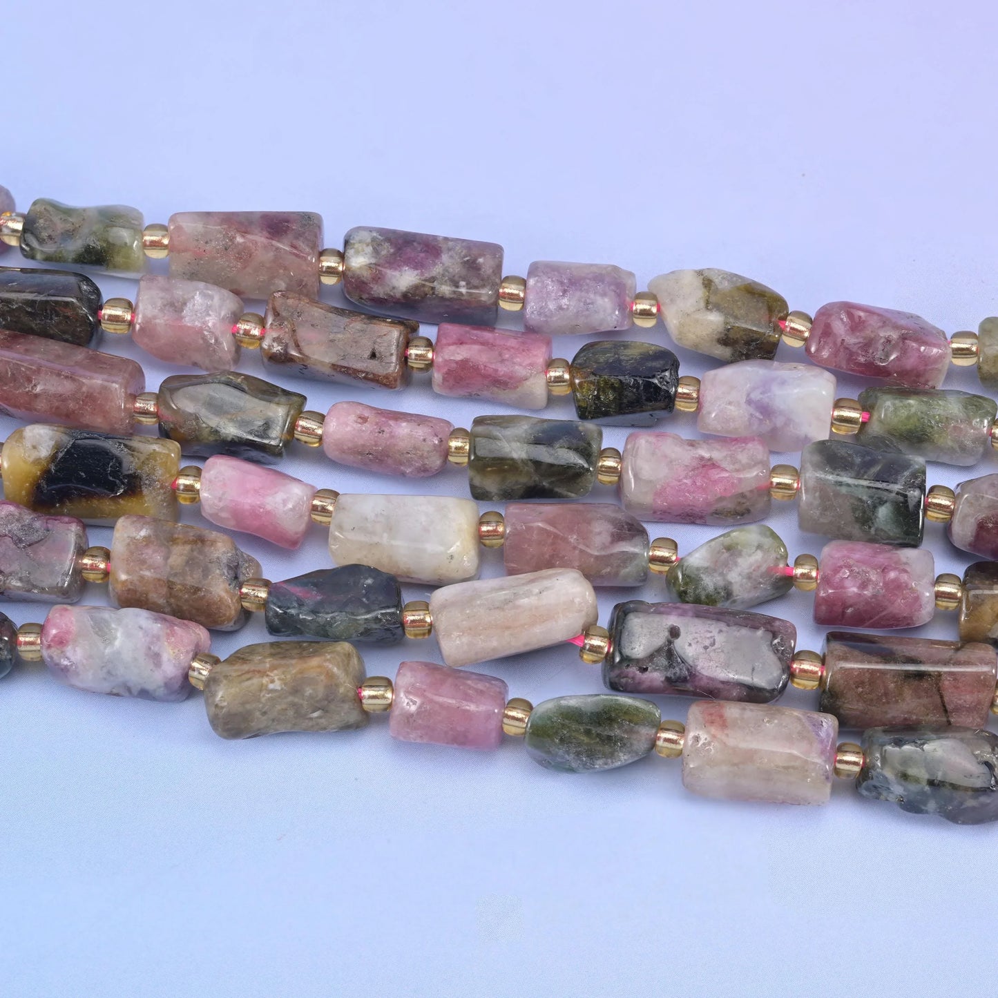 Tourmaline Faceted Tube Beads Size Varies Jewelry Making 15.5 Inch Strand