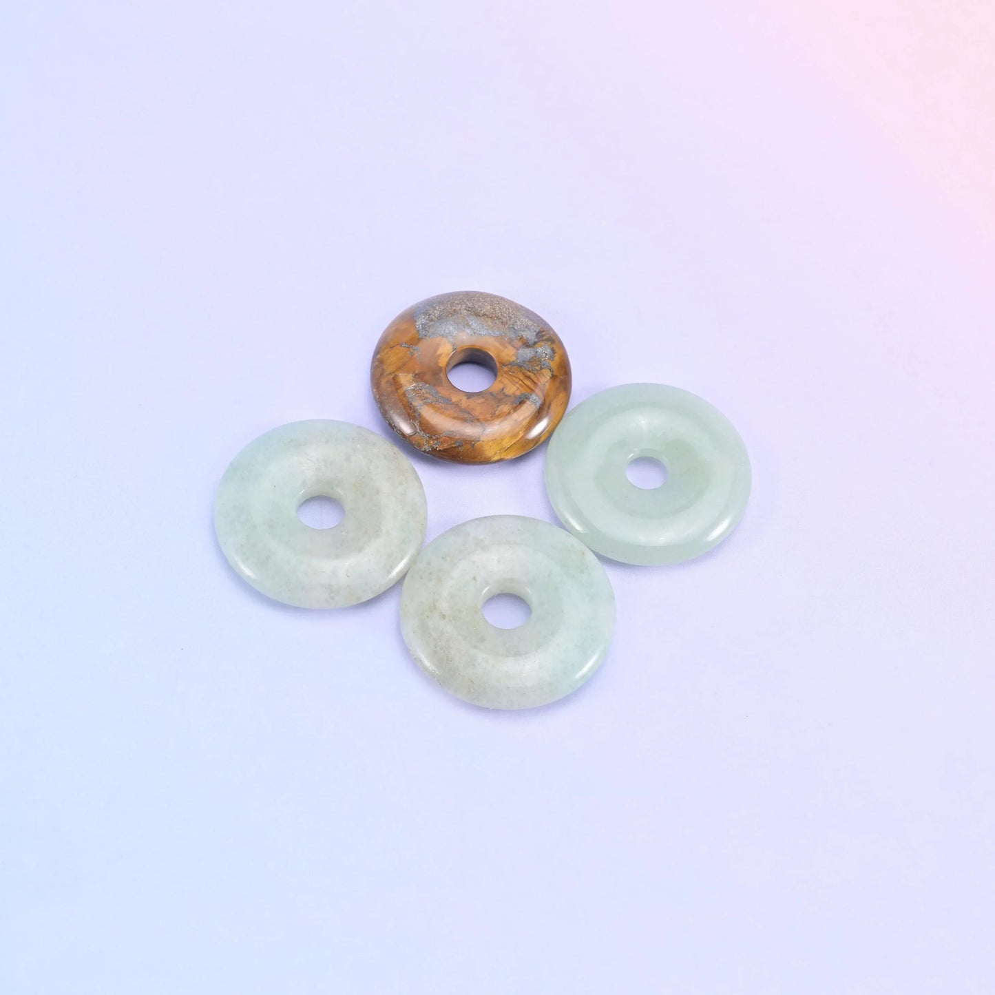 30mm Polished Crystal Donuts DIY Gemstone Pendant Jewelry