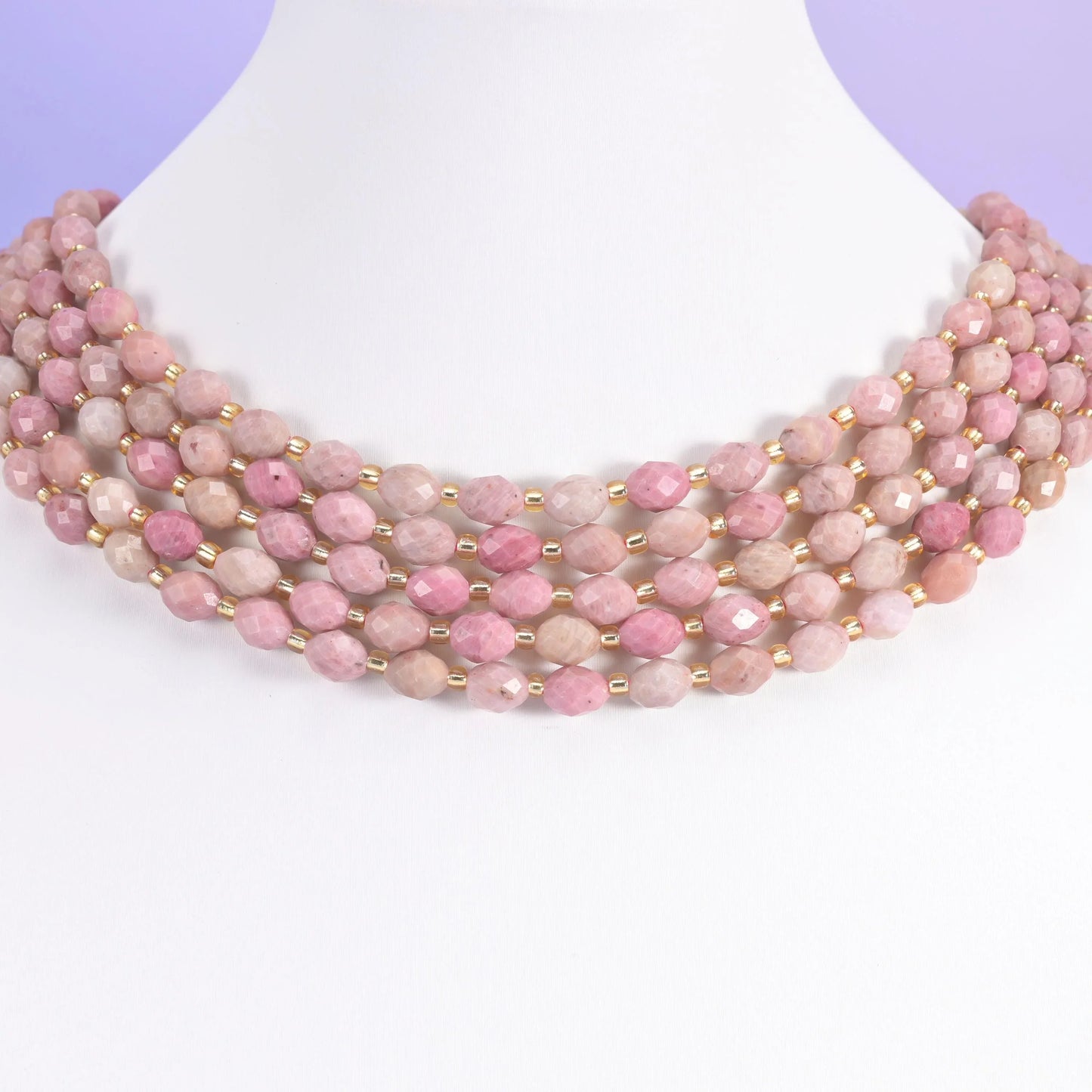 Pink Rhodonite Faceted Rice Barrel Beads Size 6x8mm Jewelry Making 15.5 Inch Strand
