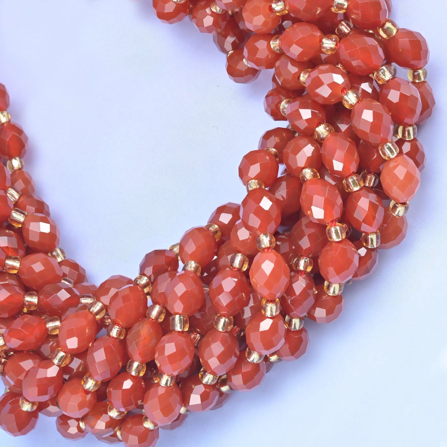 Red Agate Faceted Rice Barrel Beads Size 6x8mm Jewelry Making 15.5 Inch Strand