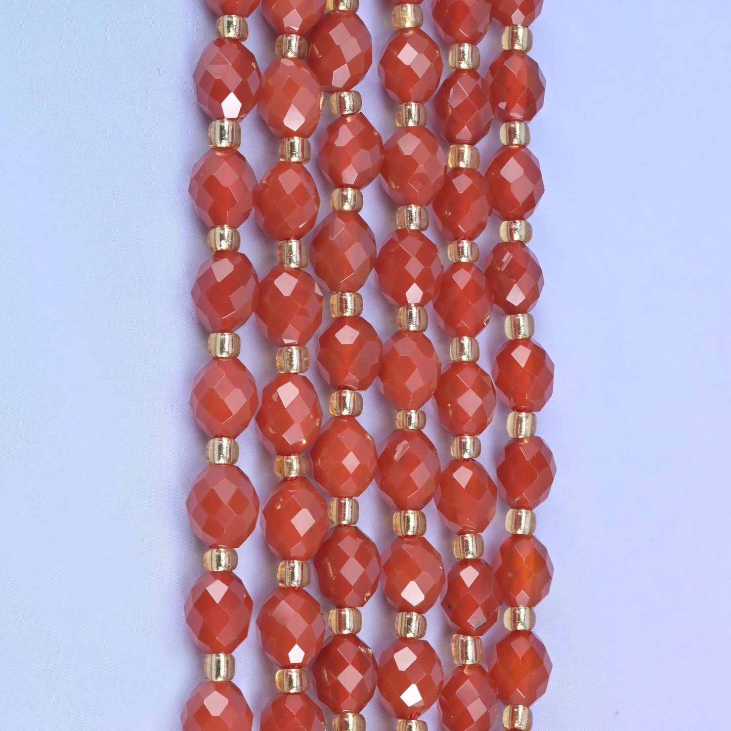 Red Agate Faceted Rice Barrel Beads Size 6x8mm Jewelry Making 15.5 Inch Strand