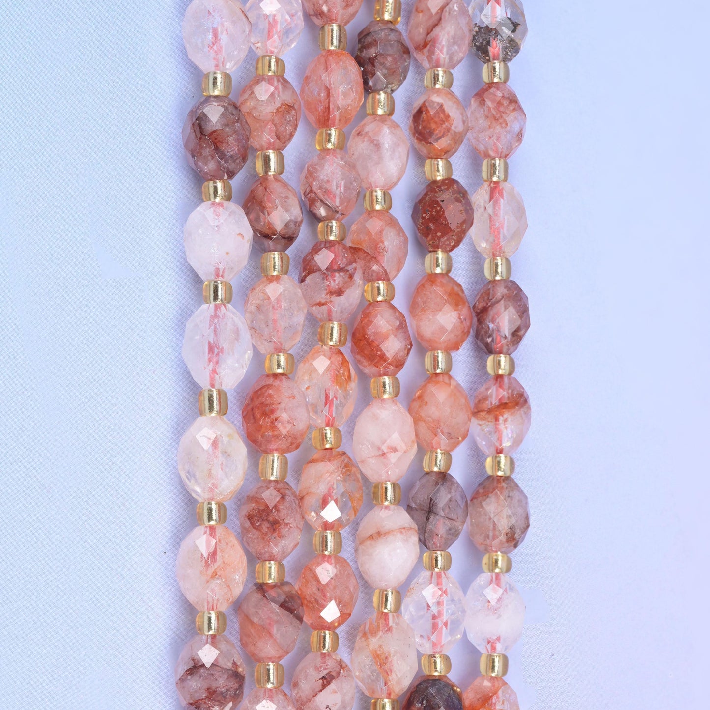 Red Hematoid Faceted Rice Barrel Beads Size 6x8mm Jewelry Making 15.5 Inch Strand