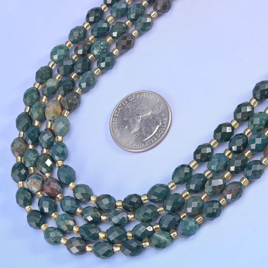 Oriental Jasper Faceted Rice Barrel Beads Size 6x8mm Jewelry Making 15.5 Inch Strand