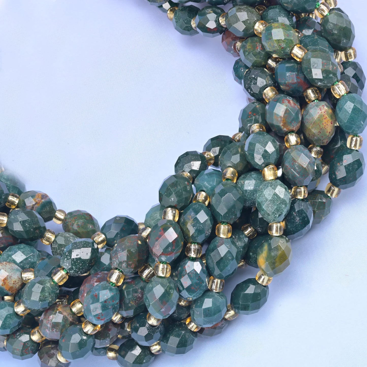 Oriental Jasper Faceted Rice Barrel Beads Size 6x8mm Jewelry Making 15.5 Inch Strand
