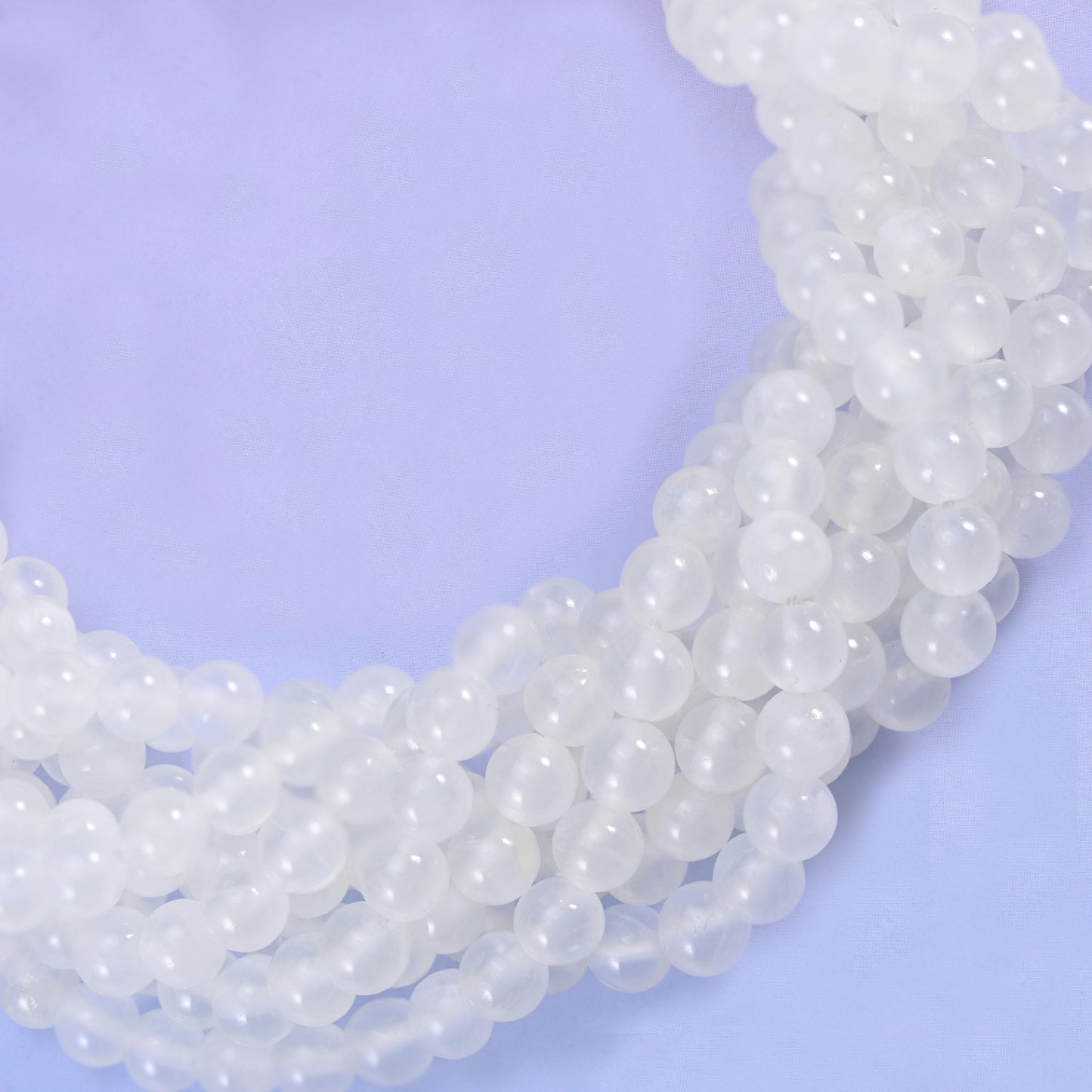White Calcite Smooth Round Beads 6mm 8mm 10mm 12mm Jewelry Making 15.5 Inch Strand