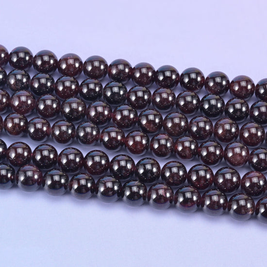 Red Garnet Smooth Round Beads 6mm 8mm 10mm 12mm Jewelry Making 15.5 Inch Strand