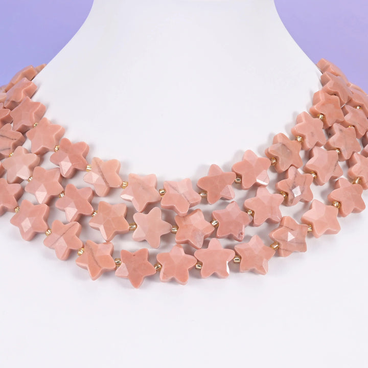 Red Aventurine Faceted Star Beads Size 14mm Jewelry Making 15.5 Inch Strand
