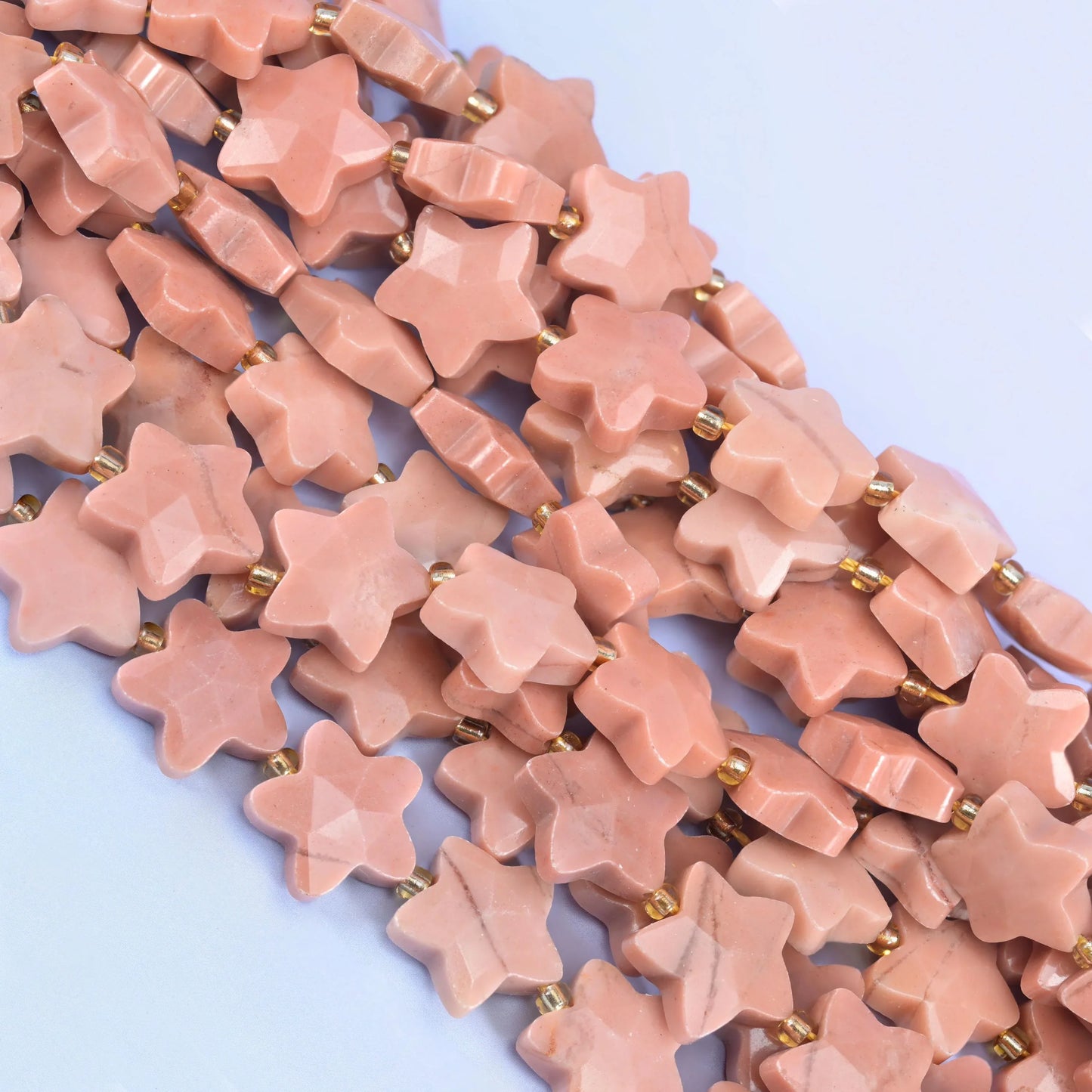Red Aventurine Faceted Star Beads Size 14mm Jewelry Making 15.5 Inch Strand