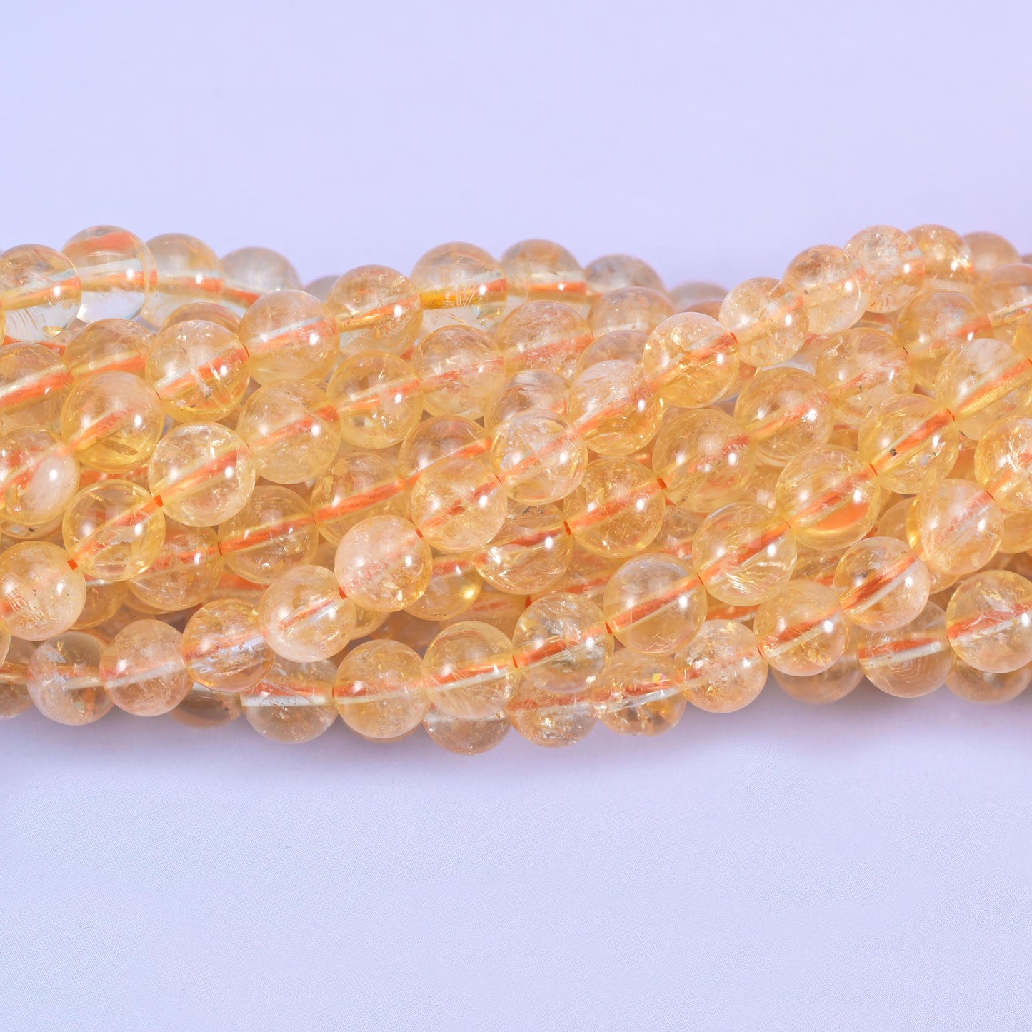 Citrine Smooth Round Beads 6mm 8mm 10mm 12mm Jewelry Making 15.5 Inch Strand
