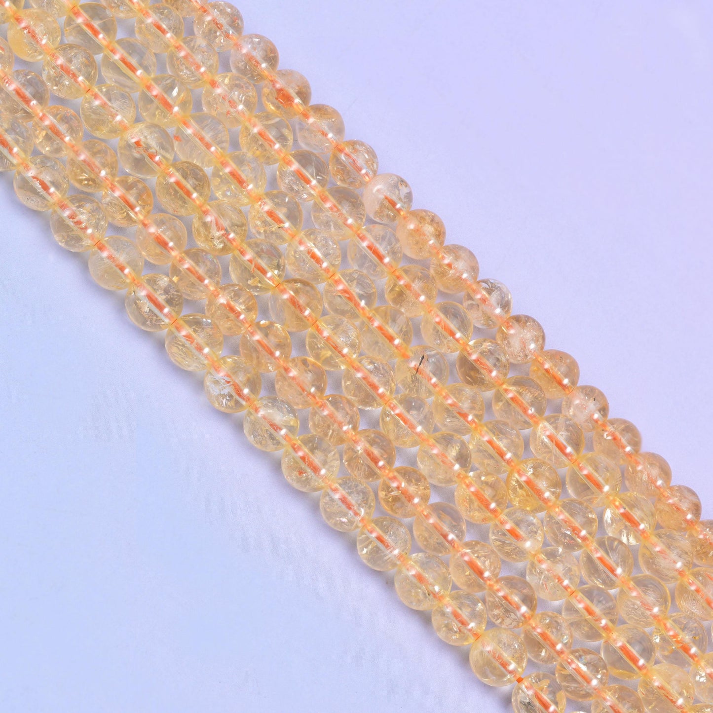 Citrine Smooth Round Beads 6mm 8mm 10mm 12mm Jewelry Making 15.5 Inch Strand