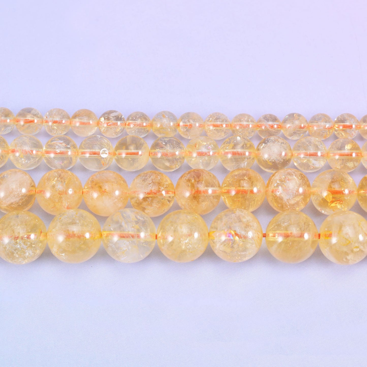 Citrine Smooth Round Beads 6mm 8mm 10mm 12mm Jewelry Making 15.5 Inch Strand
