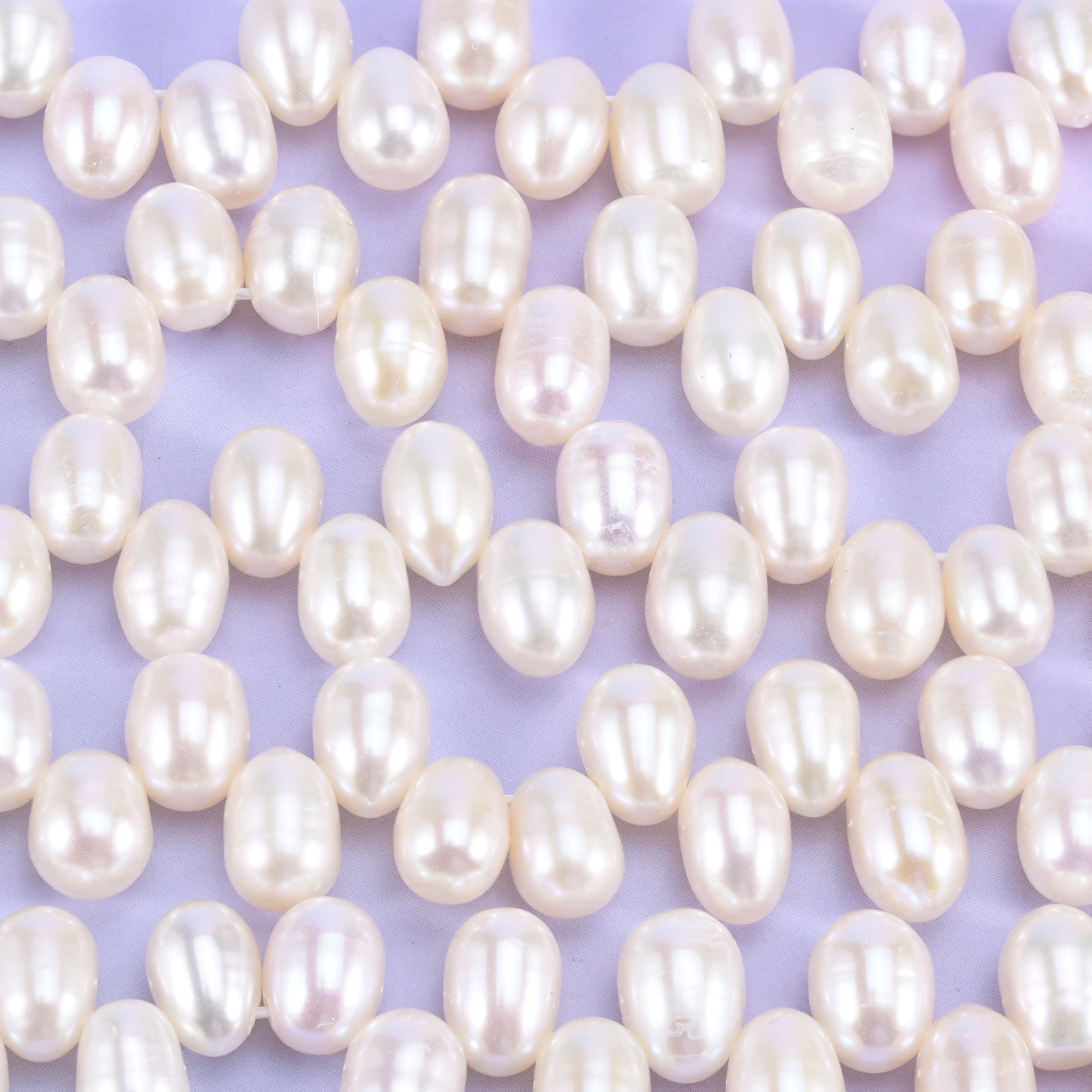 Freshwater Pearl Beads Side Hole Size 6x8mm Jewelry Making 15 Inch Strand