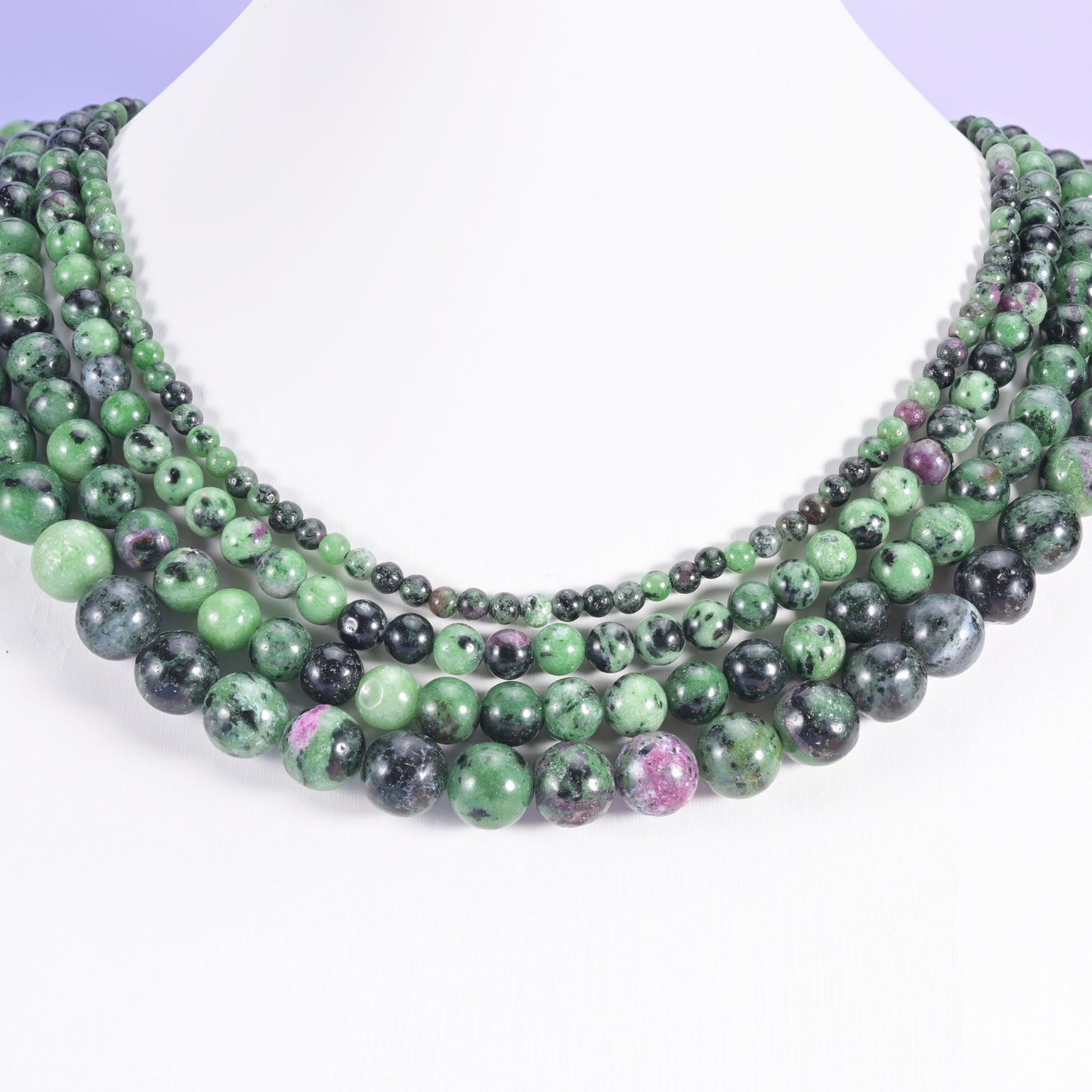 Ruby Zoisite Smooth Round Beads 4mm 6mm 8mm 10mm Jewelry Making 15 Inch Strand