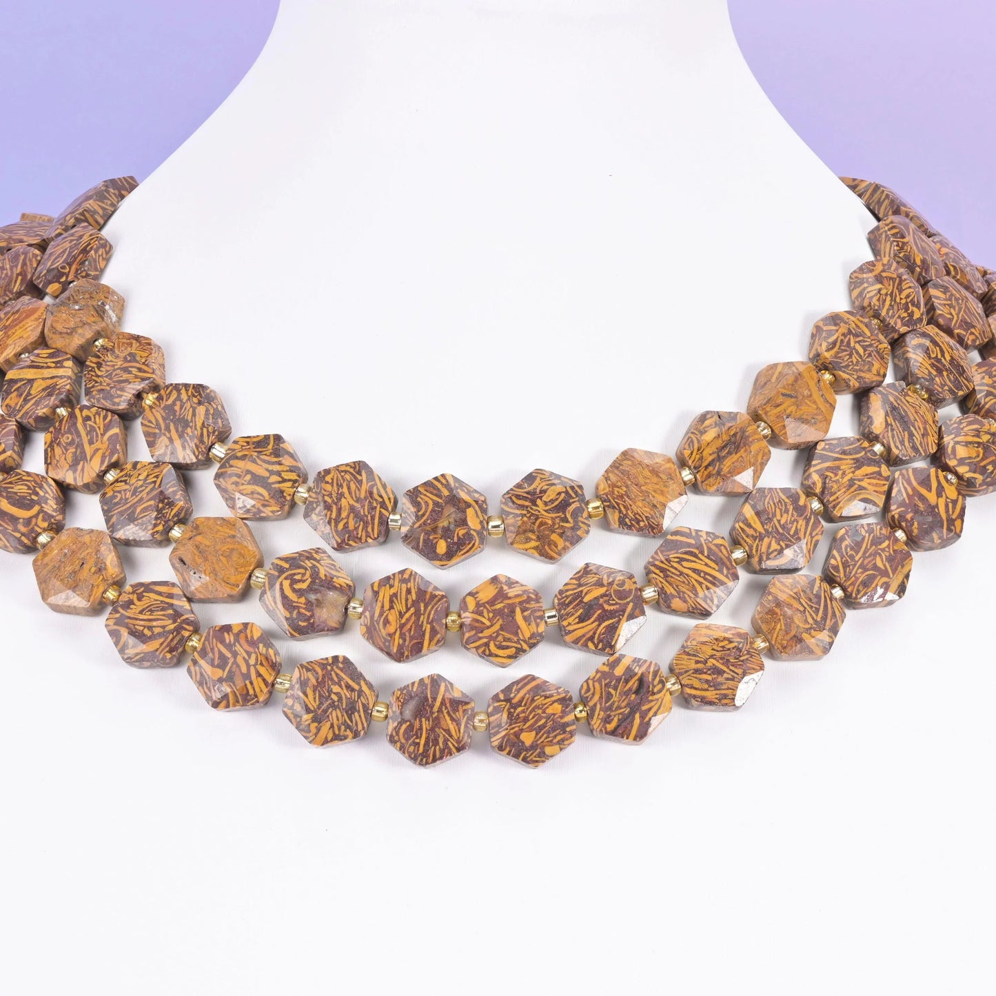 Firework Jasper Flat Faceted Hexagon Beads Size 12mm Jewelry Making 15.5 Inch Strand