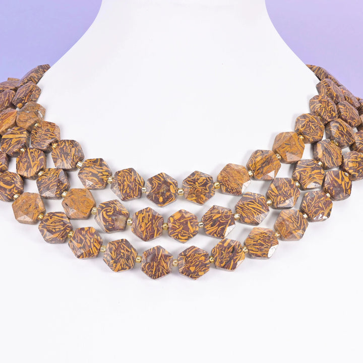 Firework Jasper Flat Faceted Hexagon Beads Size 12mm Jewelry Making 15.5 Inch Strand