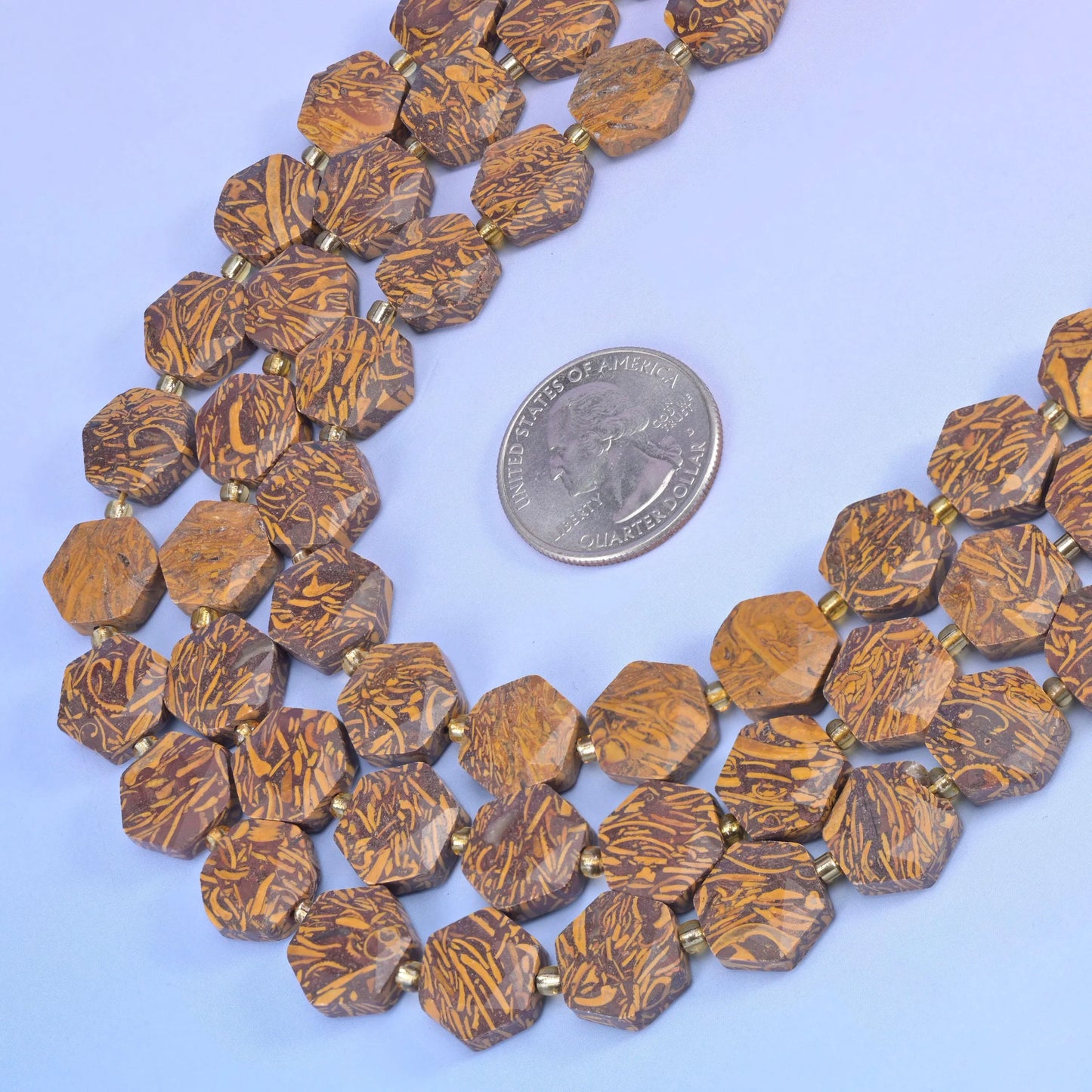 Firework Jasper Flat Faceted Hexagon Beads Size 12mm Jewelry Making 15.5 Inch Strand
