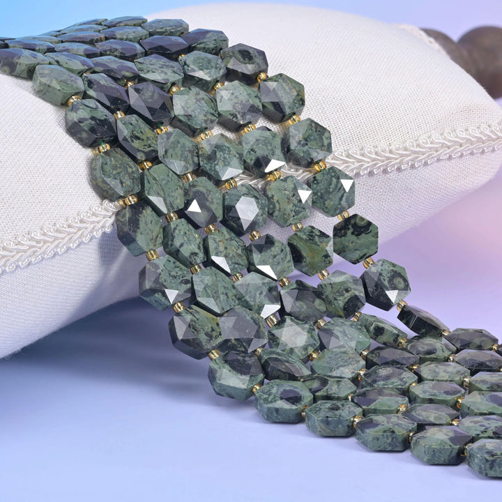 Kambaba Jasper Flat Faceted Hexagon Beads Size 12mm Jewelry Making 15.5 Inch Strand