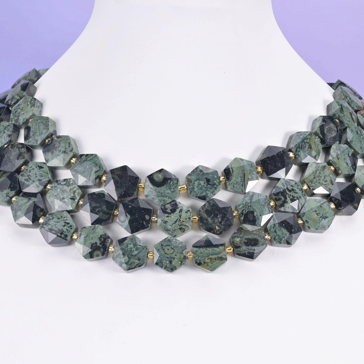 Kambaba Jasper Flat Faceted Hexagon Beads Size 12mm Jewelry Making 15.5 Inch Strand