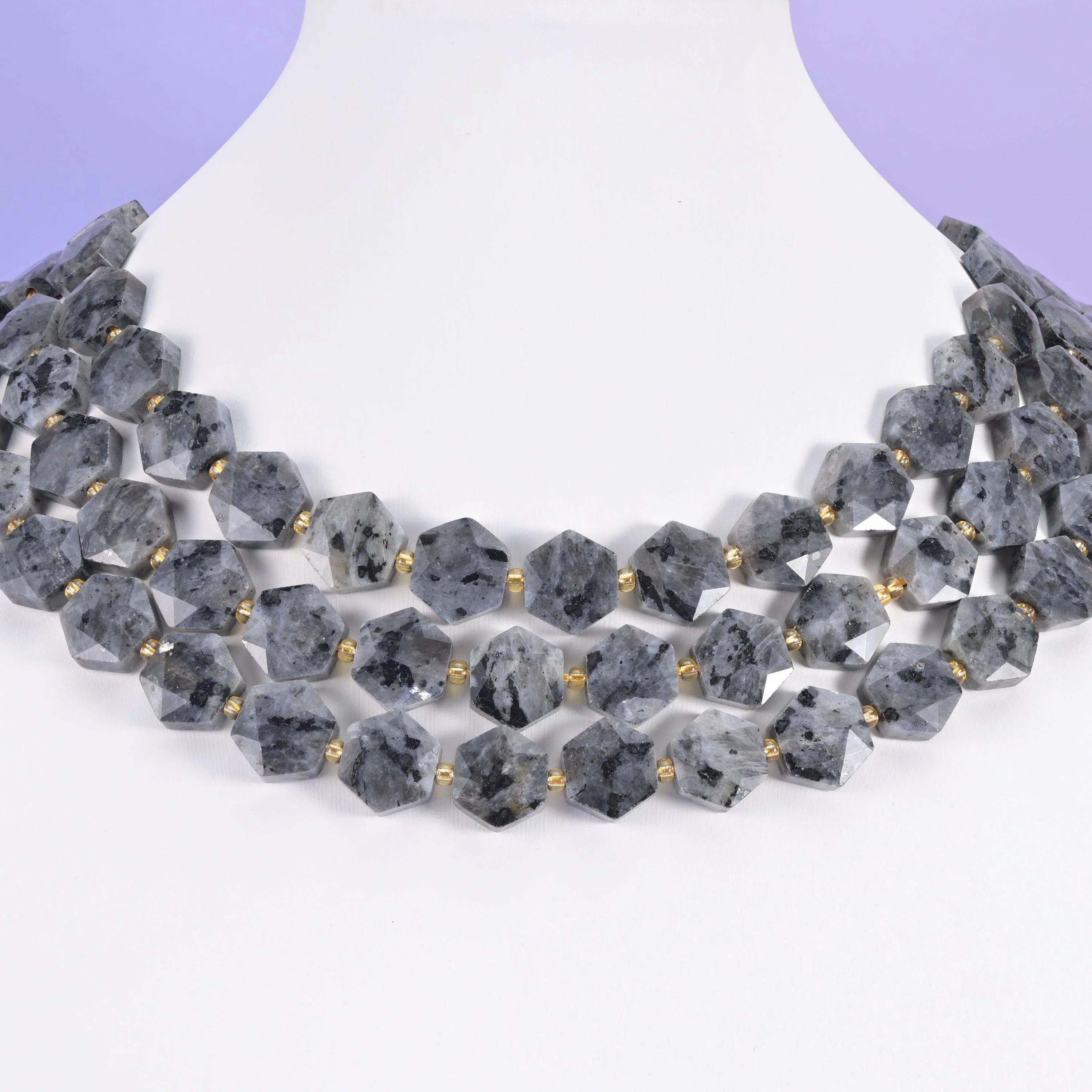 Black Labradorite Flat Faceted Hexagon Beads Size 12mm Jewelry Making 15.5 Inch Strand