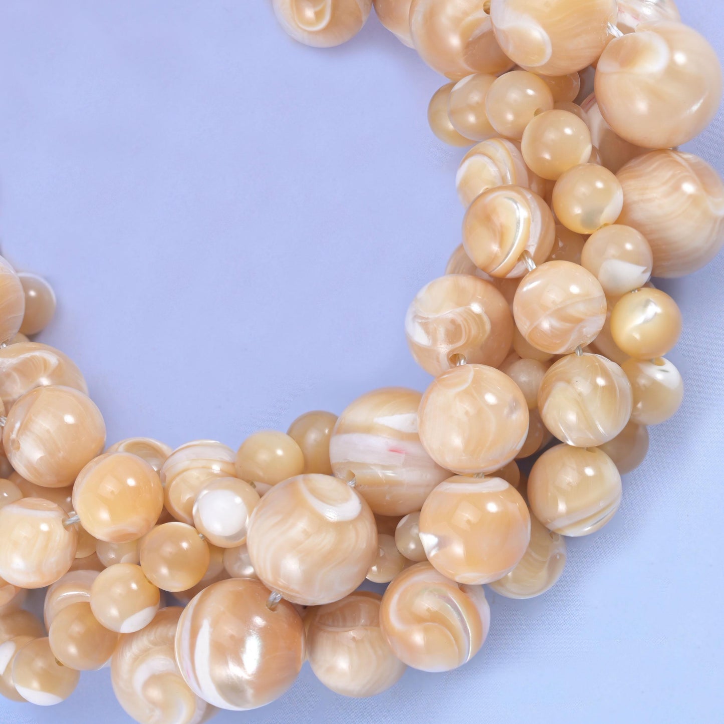 Trochus Shell Smooth Round Beads for Jewelry Making