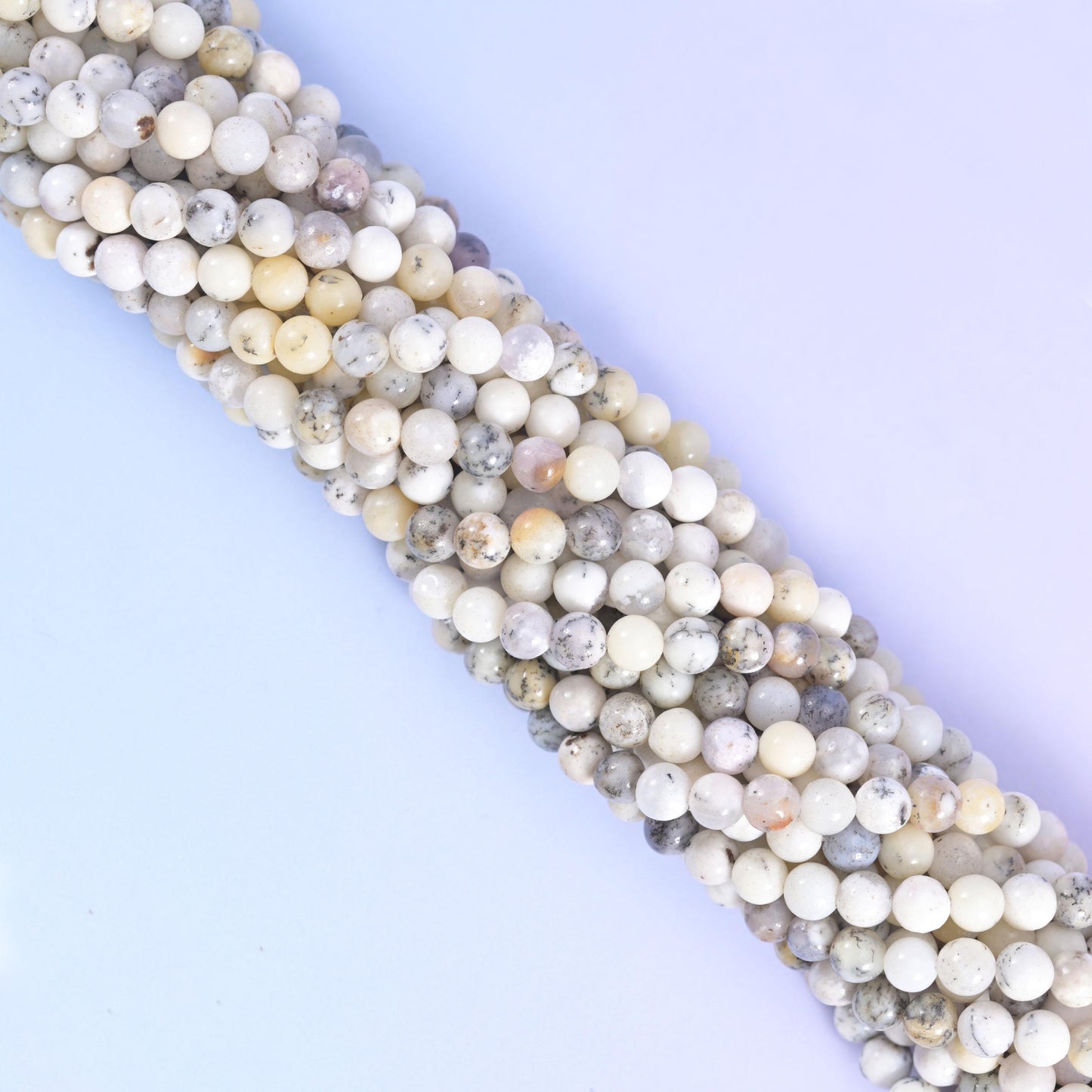 White Opal Smooth Round Beads 4mm 6mm 8mm 10mm Jewelry Making 15.5 Inch Strand