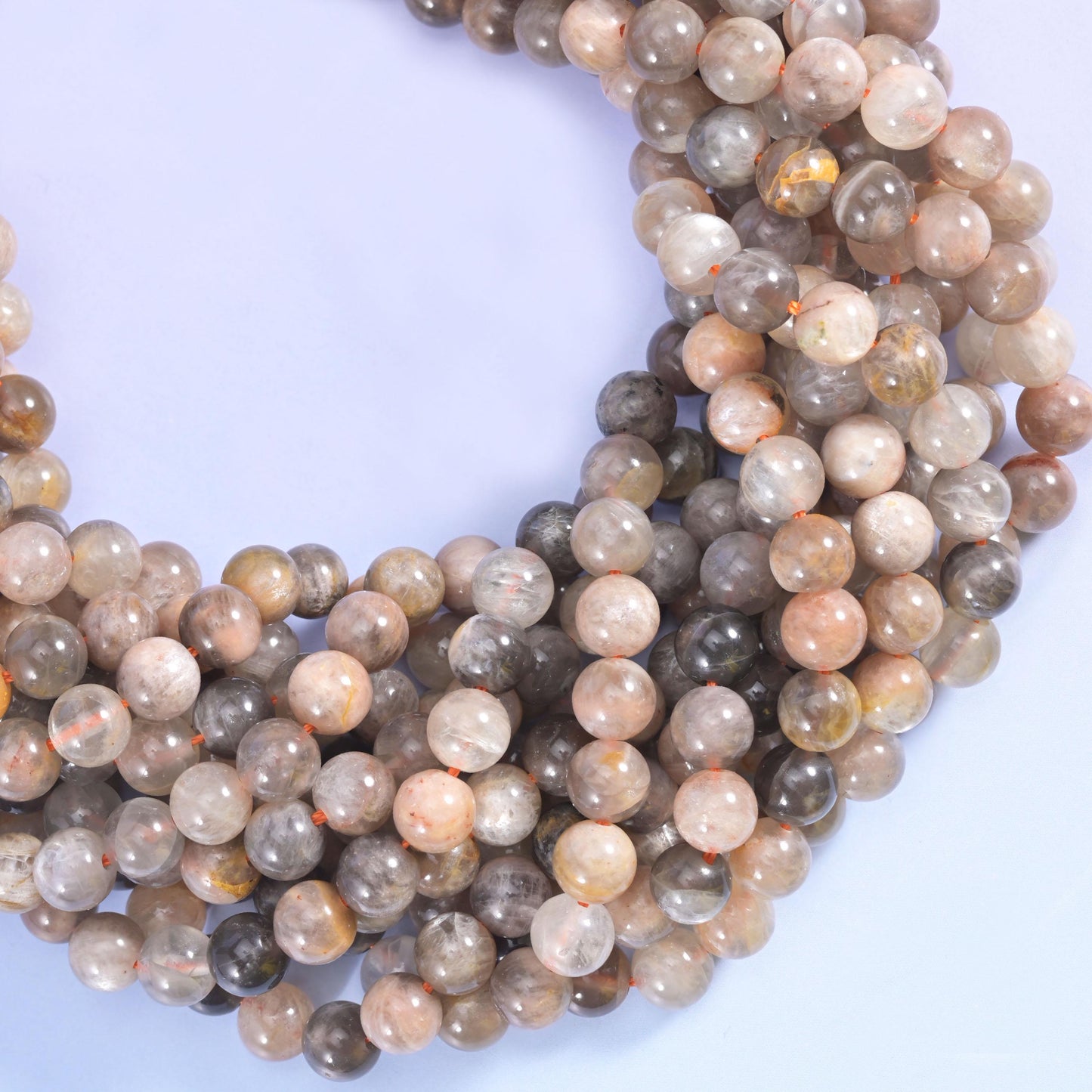 Black Moonstone Smooth Round Beads 6mm 8mm 10mm 12mm Jewelry Making 15.5 Inch Strand