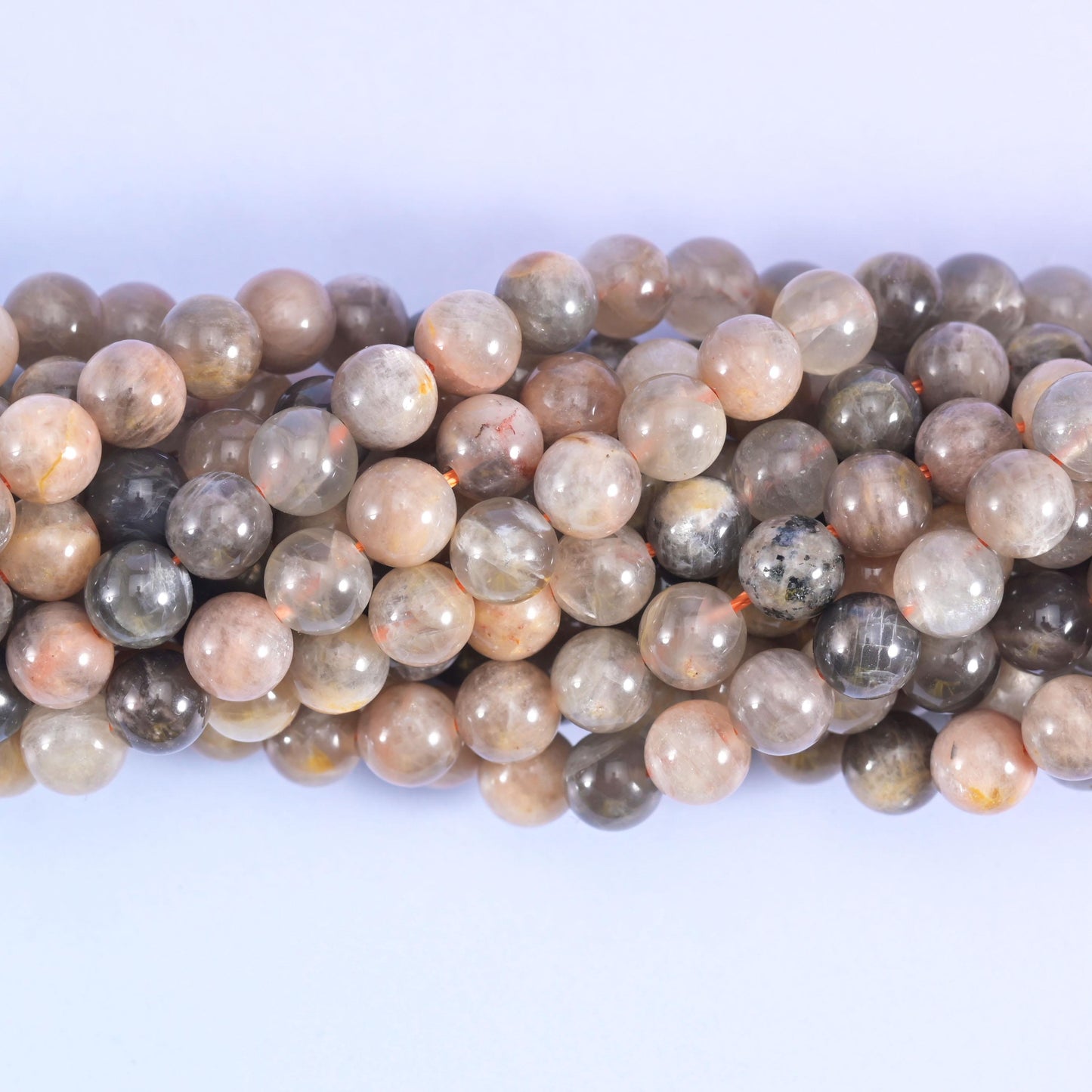 Black Moonstone Smooth Round Beads 6mm 8mm 10mm 12mm Jewelry Making 15.5 Inch Strand