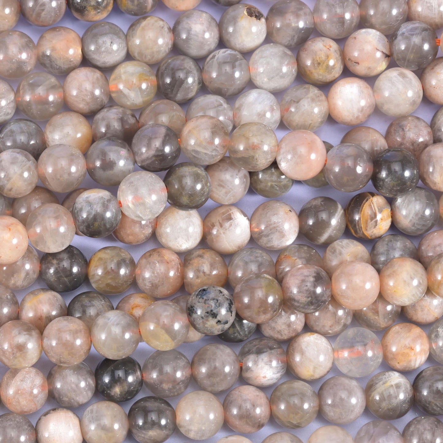 Black Moonstone Smooth Round Beads 6mm 8mm 10mm 12mm Jewelry Making 15.5 Inch Strand
