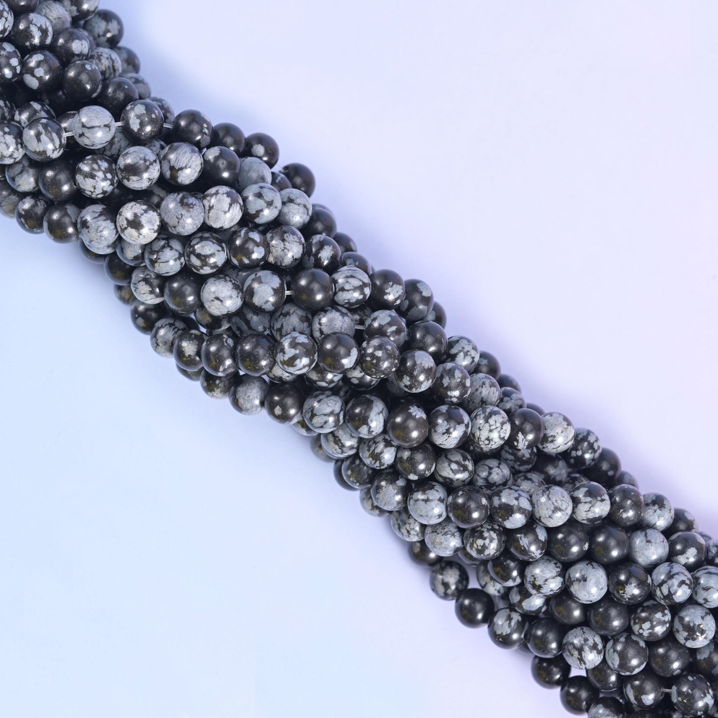 Snowflake Jasper Smooth Round Beads 4mm 6mm 8mm 10mm 12mm Jewelry Making 15 Inch Strand