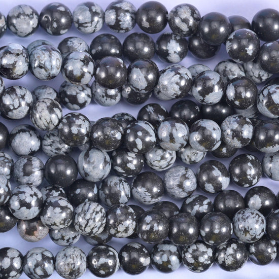Snowflake Jasper Smooth Round Beads 4mm 6mm 8mm 10mm 12mm Jewelry Making 15 Inch Strand