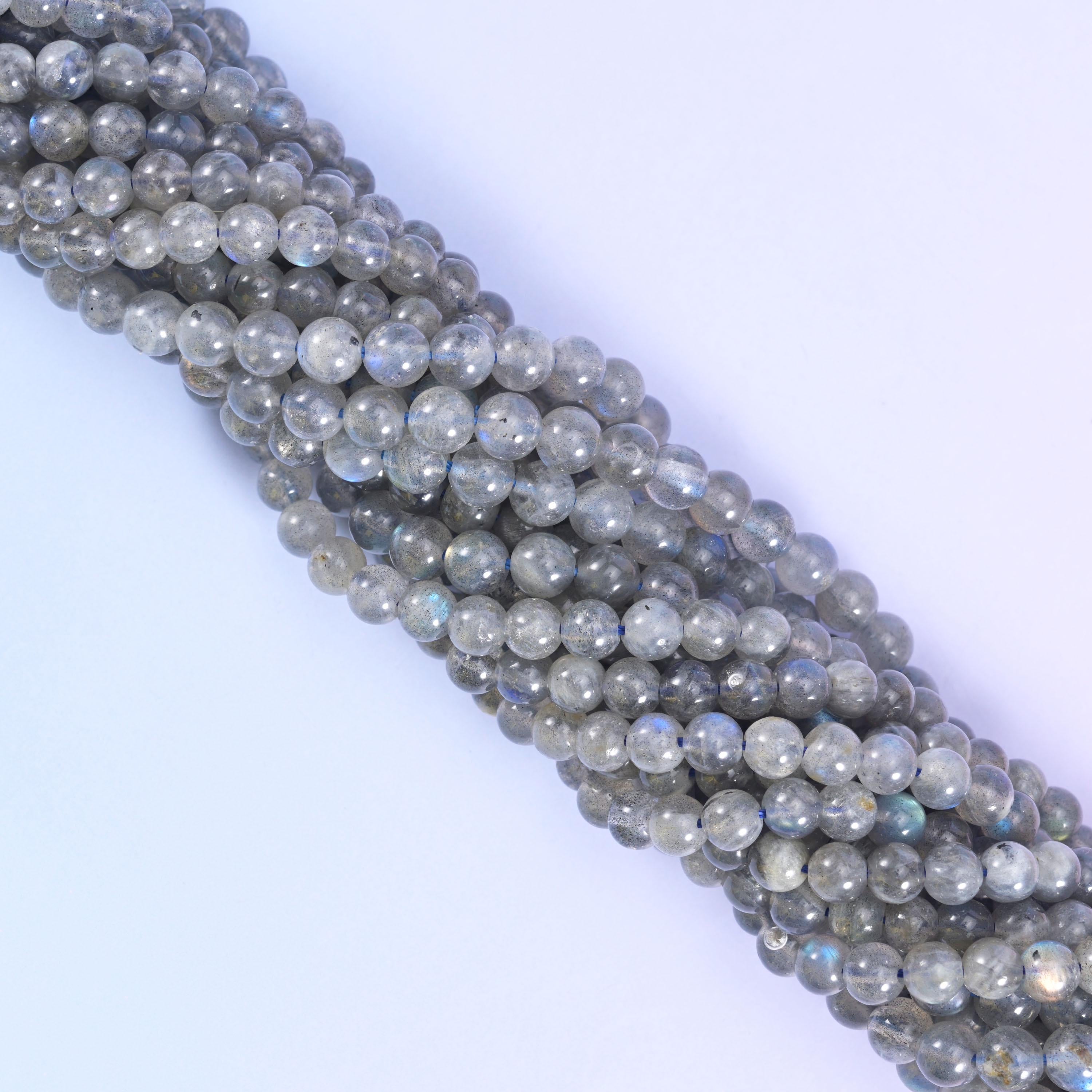 White Labradorite Smooth Round Beads 4mm 6mm 8mm 10mm Jewelry Making 15.5 Inch Strand