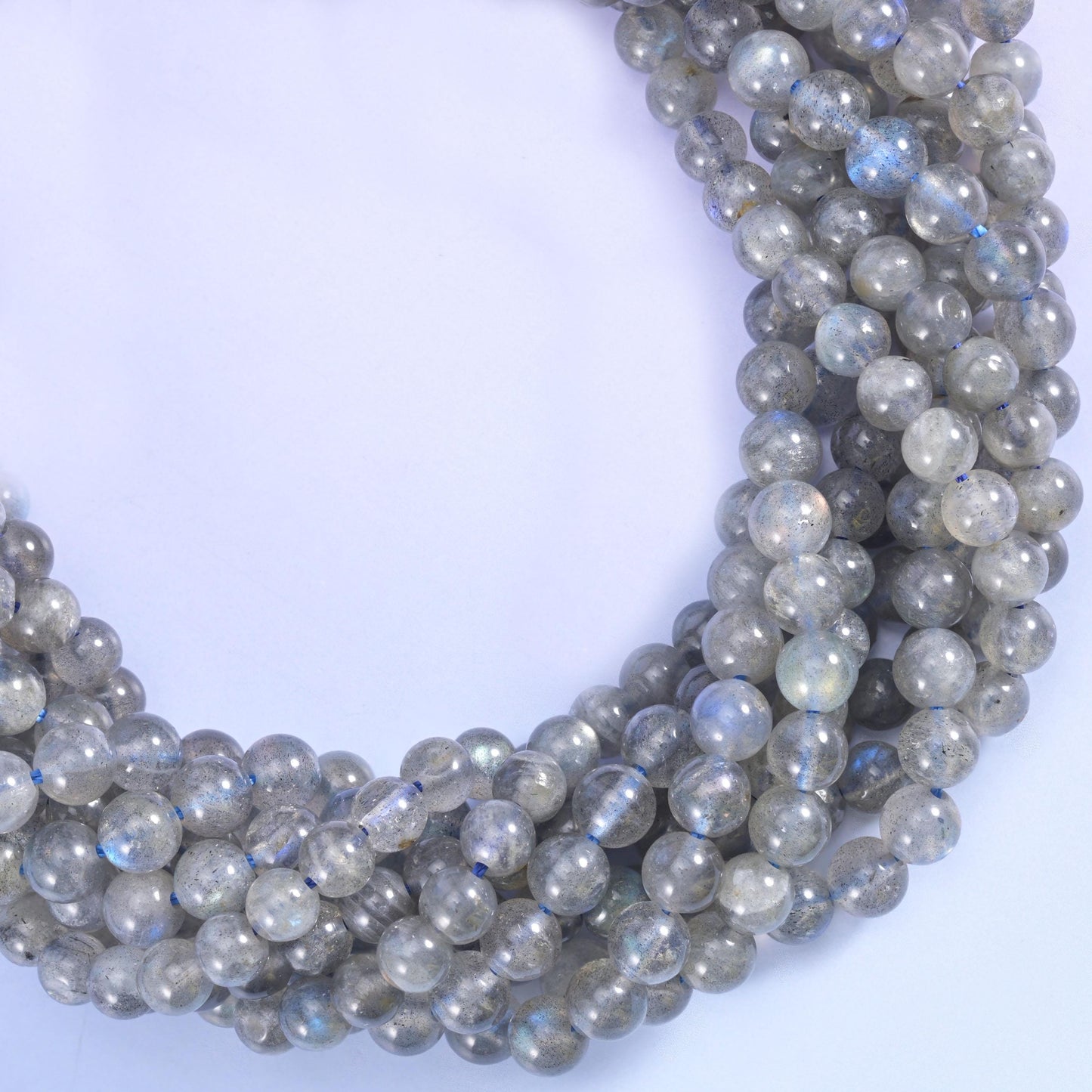 White Labradorite Smooth Round Beads 4mm 6mm 8mm 10mm Jewelry Making 15.5 Inch Strand