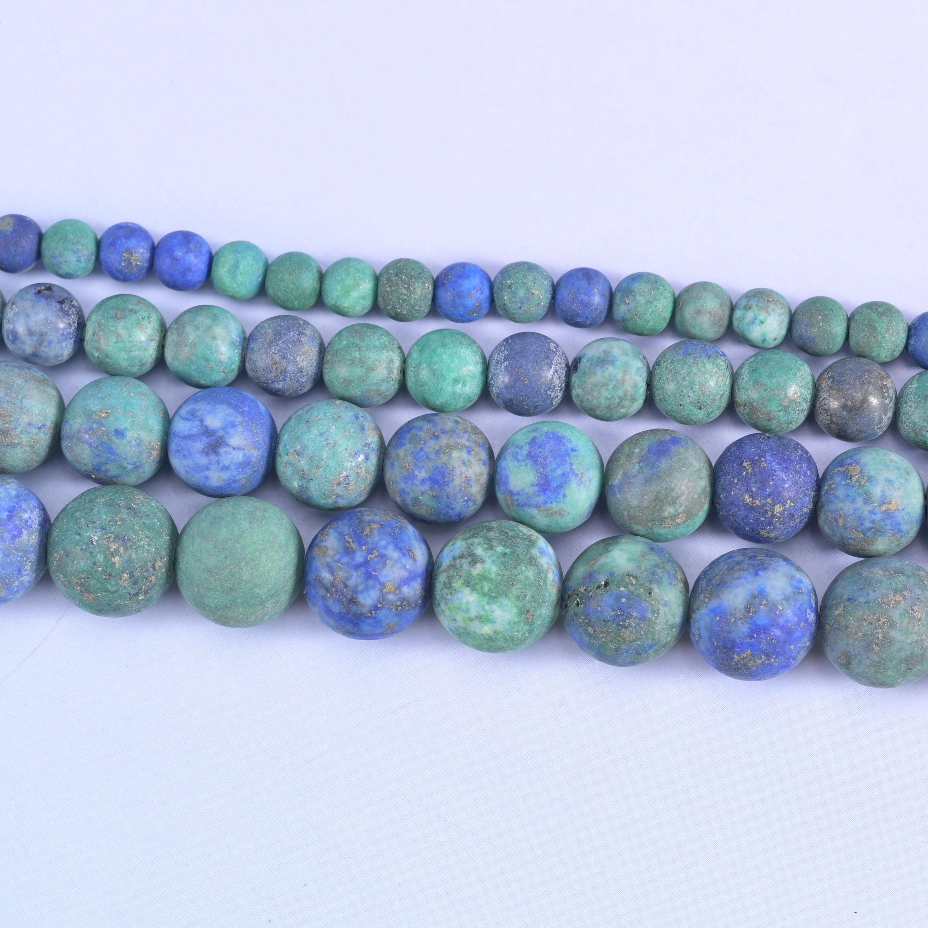 Phoenix Lapis Matte Round Beads 4mm 6mm 8mm 10mm Jewelry Making 15 Inch Strand