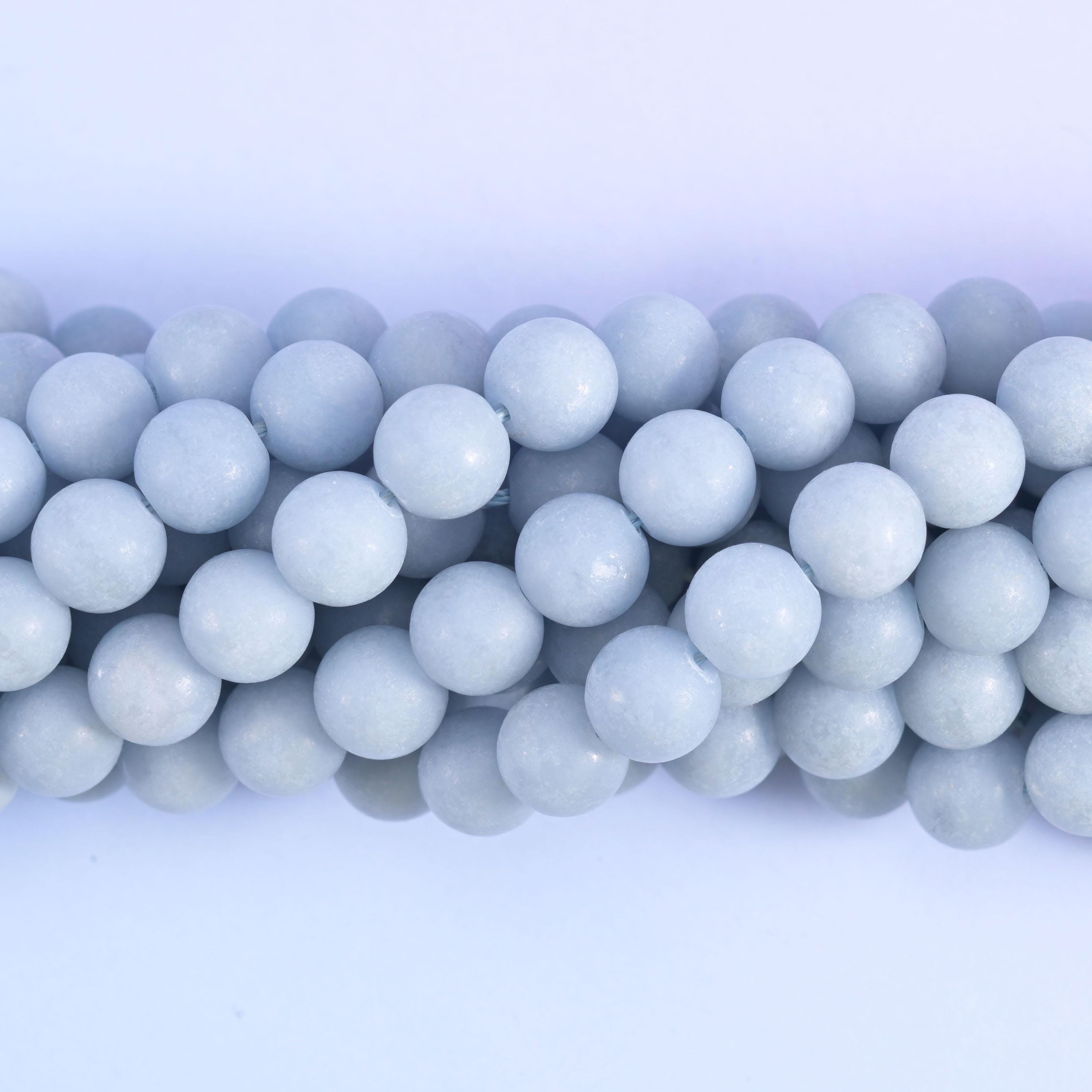 Angelite Matte Round Beads 4mm 6mm 8mm 10mm Jewelry Making 15 Inch Strand