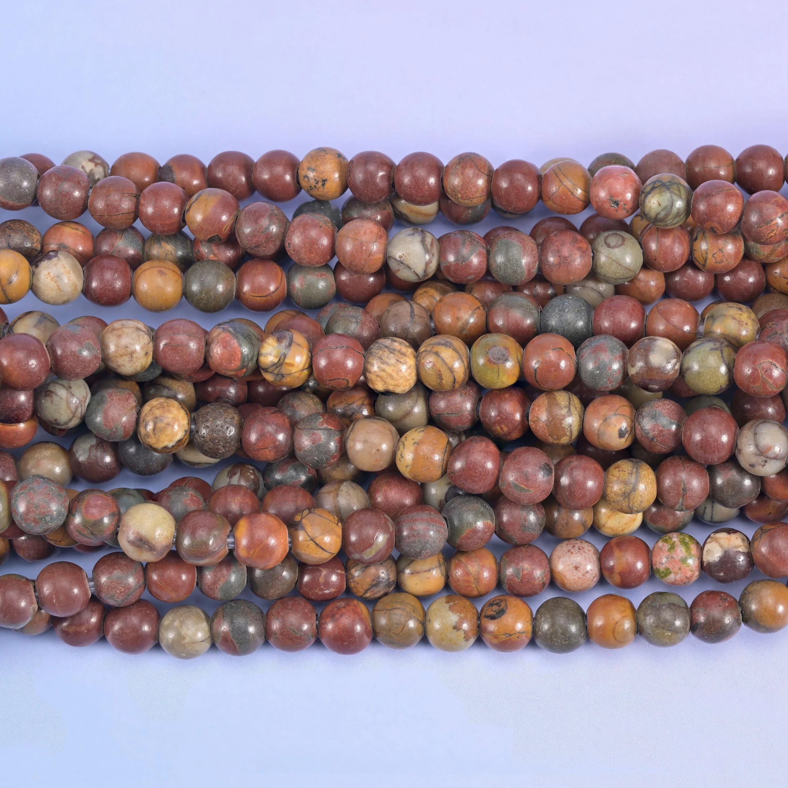 2-2.5mm Hole Red Howlite Smooth Round Beads 6mm 8mm 10mm Jewelry Making 8 Inch Strand