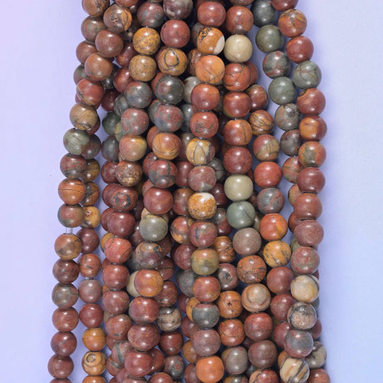 2-2.5mm Hole Red Howlite Smooth Round Beads 6mm 8mm 10mm Jewelry Making 8 Inch Strand