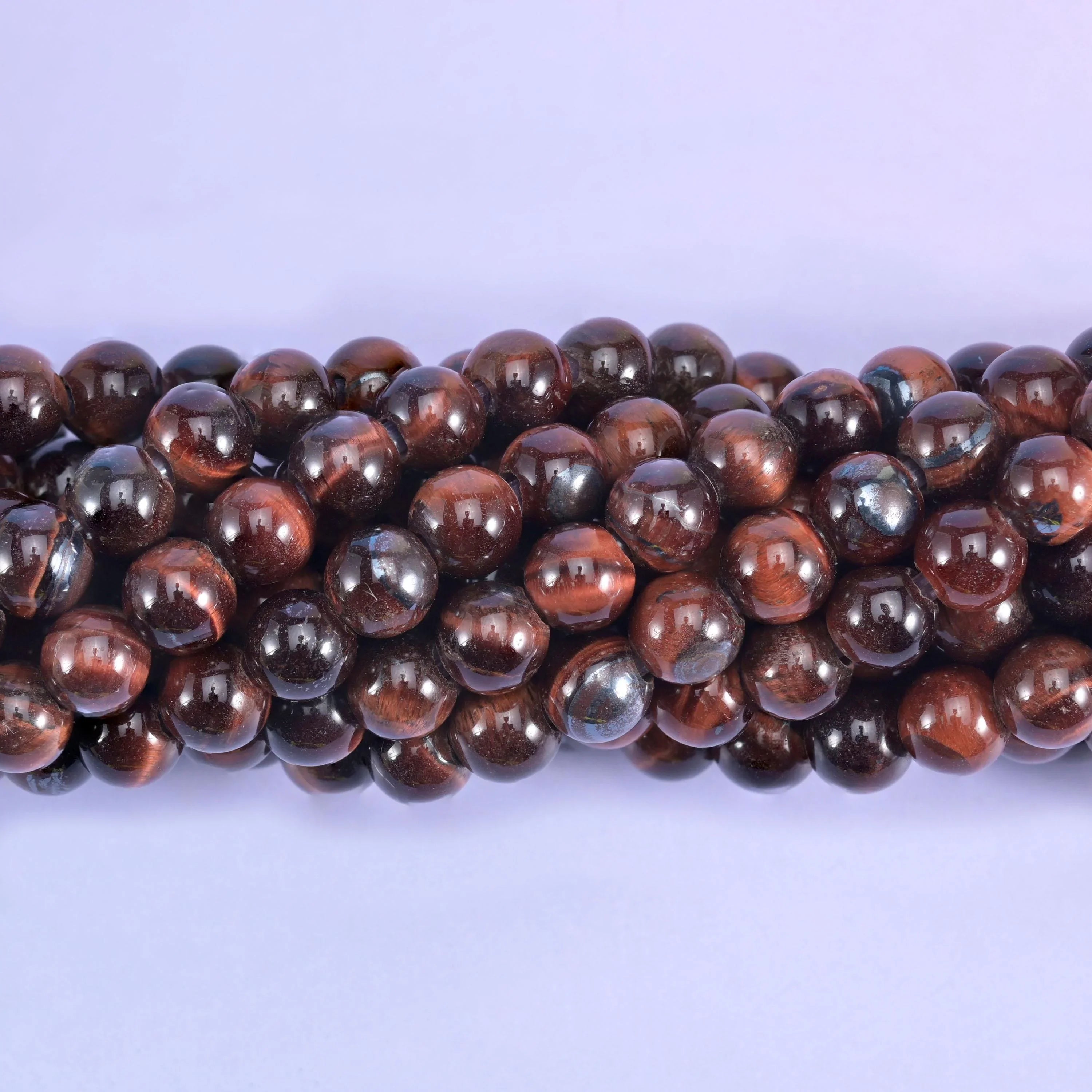2-2.5mm Hole Red Tiger Eye Smooth Round Beads 6mm 8mm 10mm Jewelry Making 8 Inch Strand
