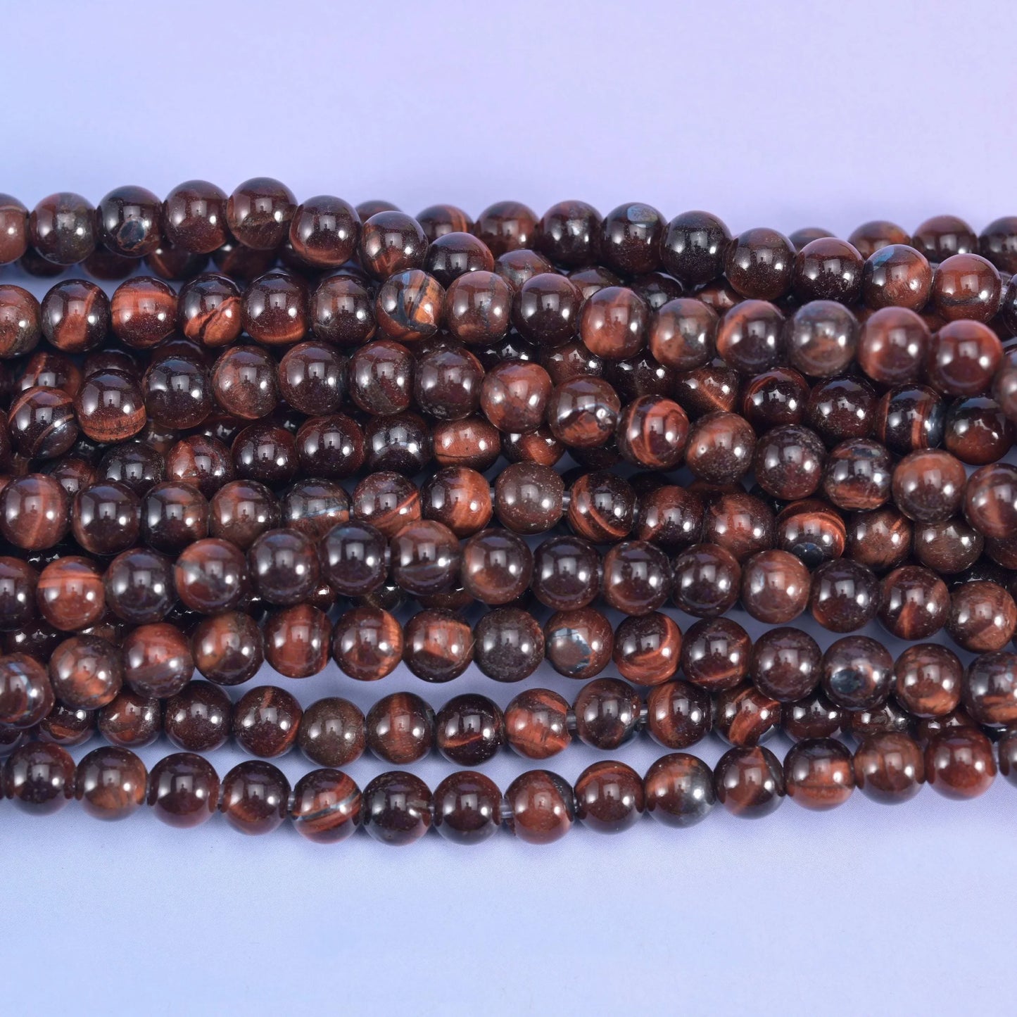 2-2.5mm Hole Red Tiger Eye Smooth Round Beads 6mm 8mm 10mm Jewelry Making 8 Inch Strand