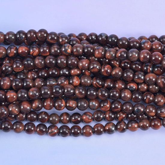 2-2.5mm Hole Red Tiger Eye Smooth Round Beads 6mm 8mm 10mm Jewelry Making 8 Inch Strand