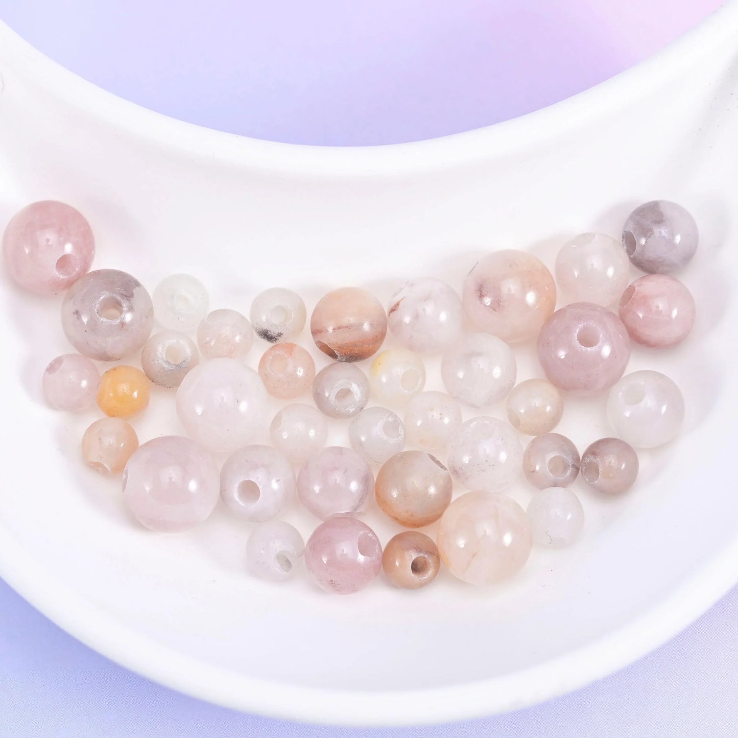 2-2.5mm Hole Lavender Quartz Smooth Round Beads 6mm 8mm 10mm Jewelry Making 8 Inch Strand