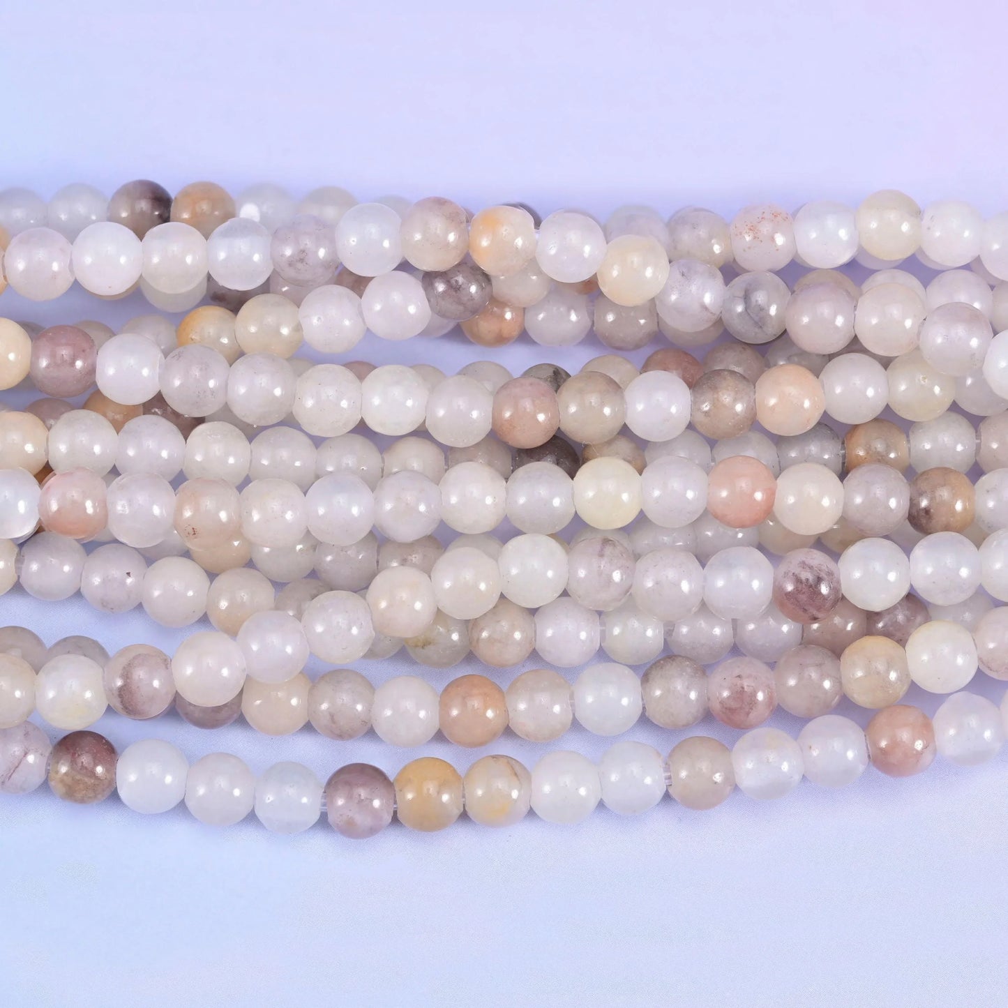 2-2.5mm Hole Lavender Quartz Smooth Round Beads 6mm 8mm 10mm Jewelry Making 8 Inch Strand