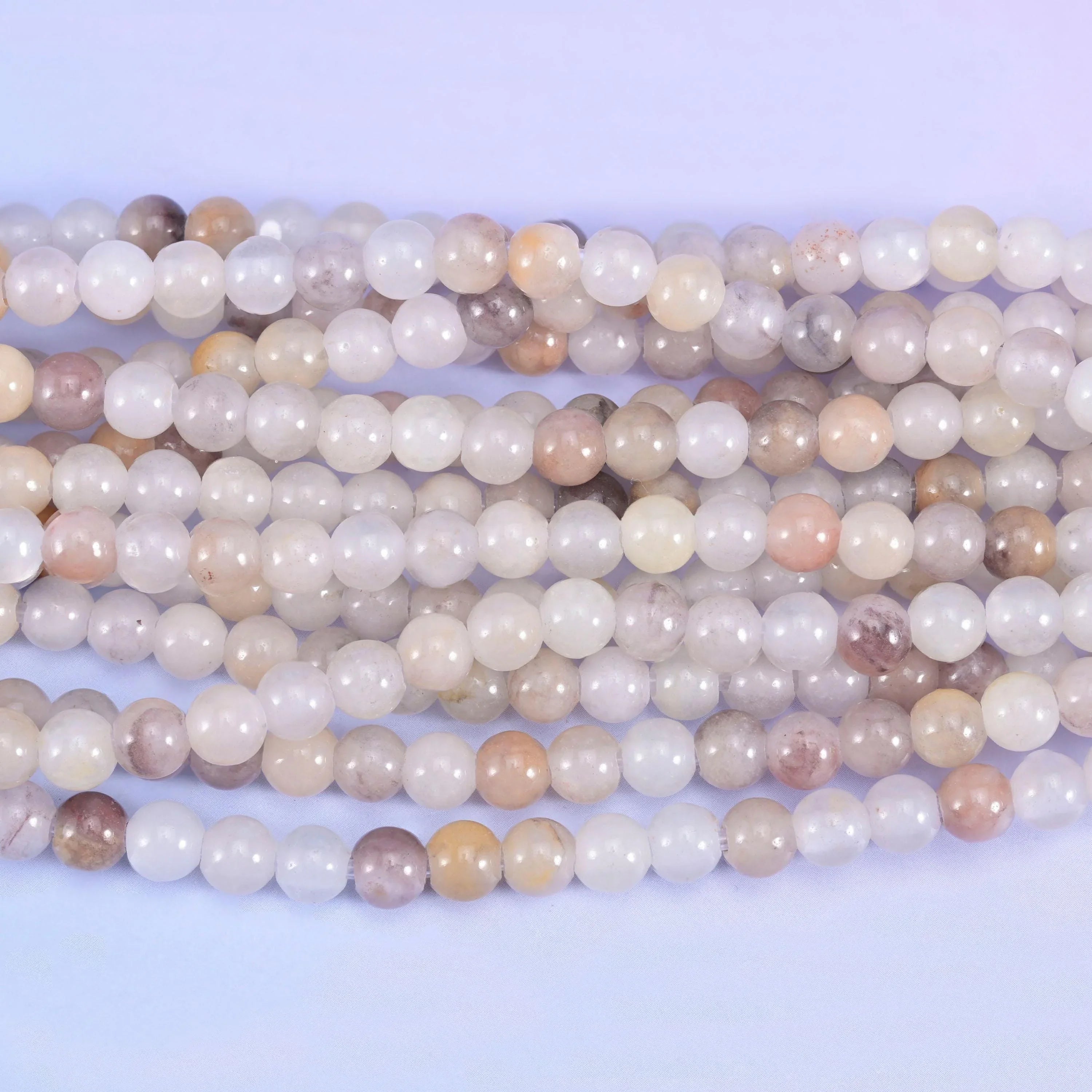 2-2.5mm Hole Lavender Quartz Smooth Round Beads 6mm 8mm 10mm Jewelry Making 8 Inch Strand