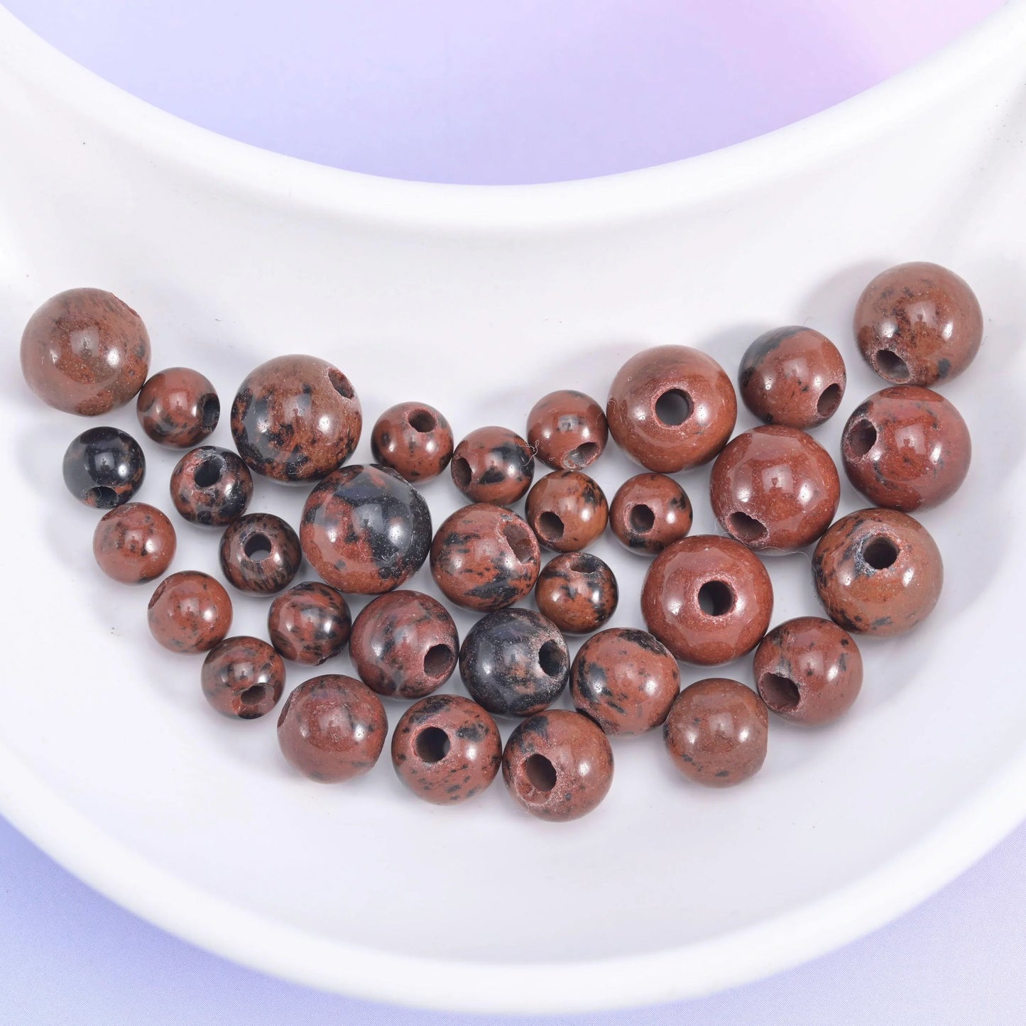 2-2.5mm Hole Golden Swan Smooth Round Beads 6mm 8mm 10mm Jewelry Making 8 Inch Strand