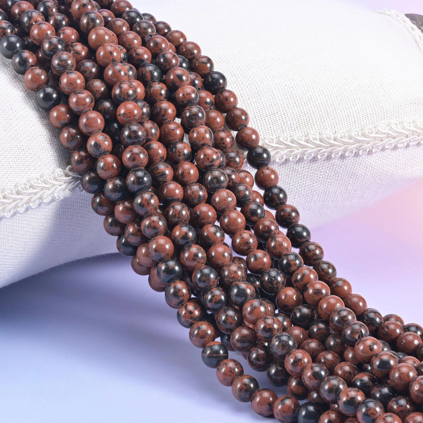 2-2.5mm Hole Golden Swan Smooth Round Beads 6mm 8mm 10mm Jewelry Making 8 Inch Strand
