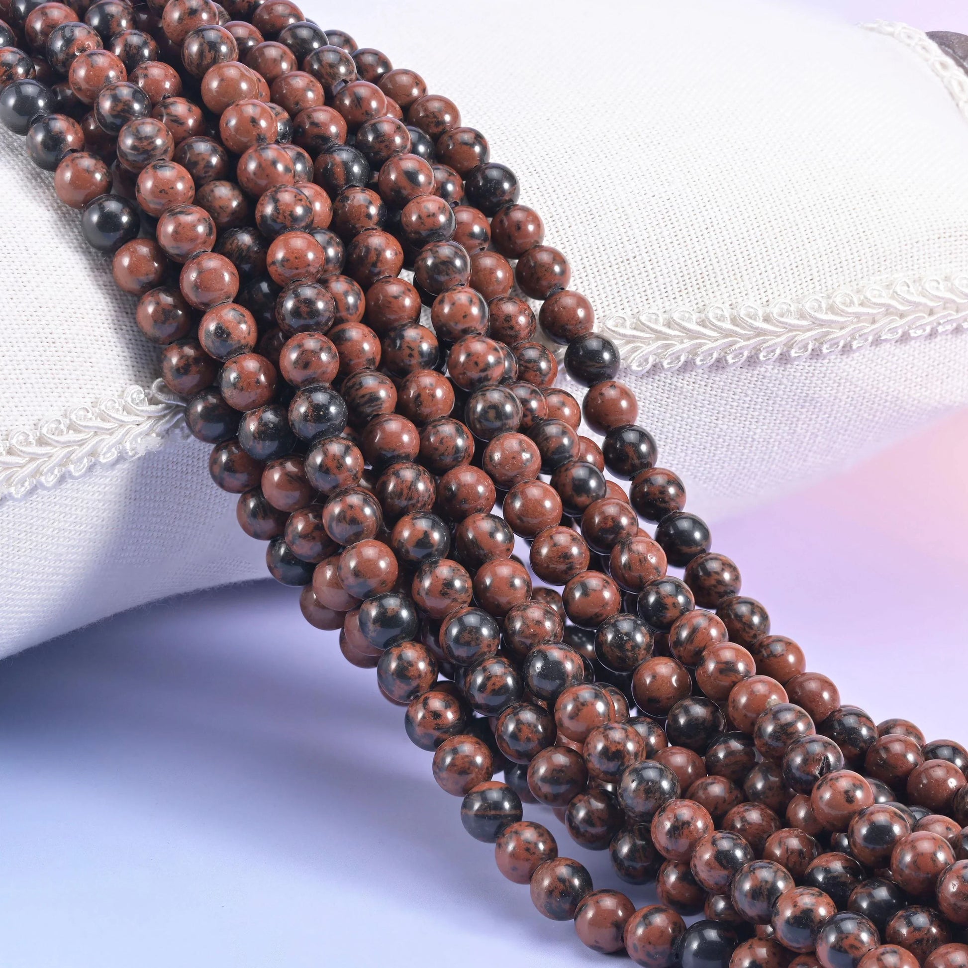 2-2.5mm Hole Golden Swan Smooth Round Beads 6mm 8mm 10mm Jewelry Making 8 Inch Strand