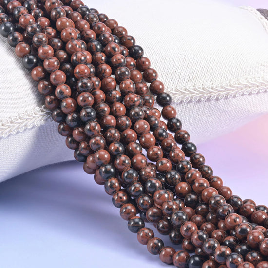 2-2.5mm Hole Golden Swan Smooth Round Beads 6mm 8mm 10mm Jewelry Making 8 Inch Strand
