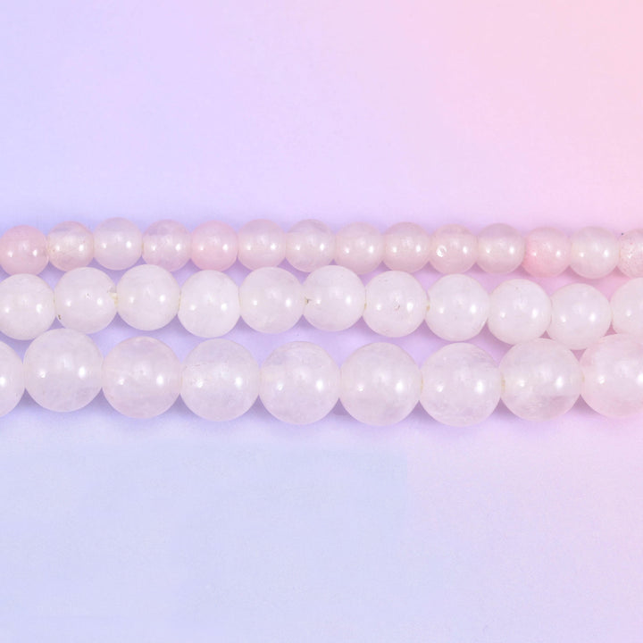 2-2.5mm Hole Rose Quartz Smooth Round Beads 6mm 8mm 10mm Jewelry Making 8 Inch Strand