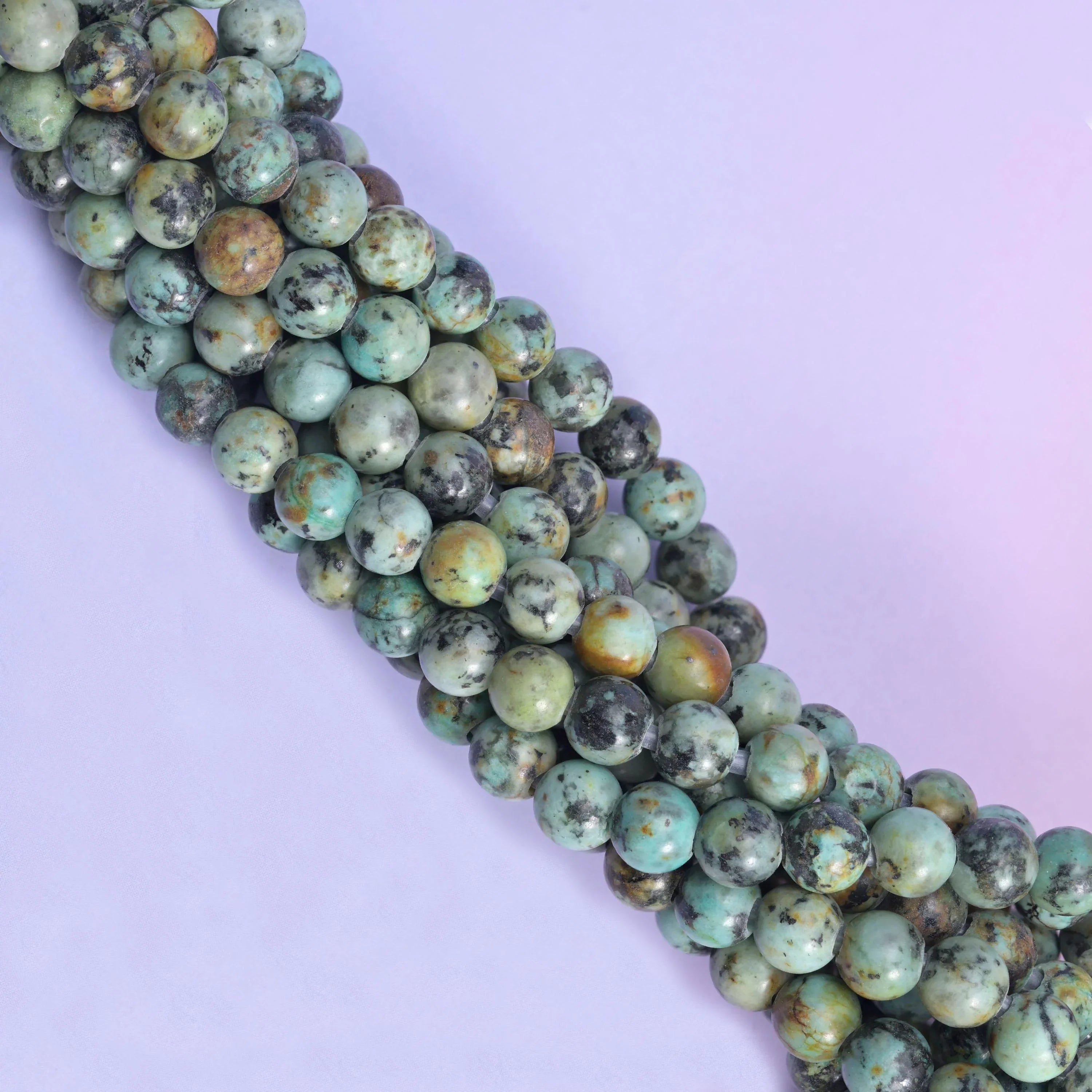 2-2.5mm Hole African Howlite Smooth Round Beads 6mm 8mm 10mm Jewelry Making 8 Inch Strand