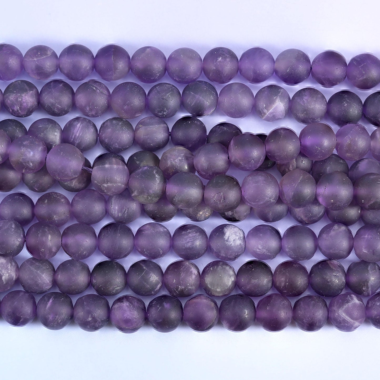Amethyst Matte Round Beads 4mm 6mm 8mm 10mm Jewelry Making 15 Inch Strand